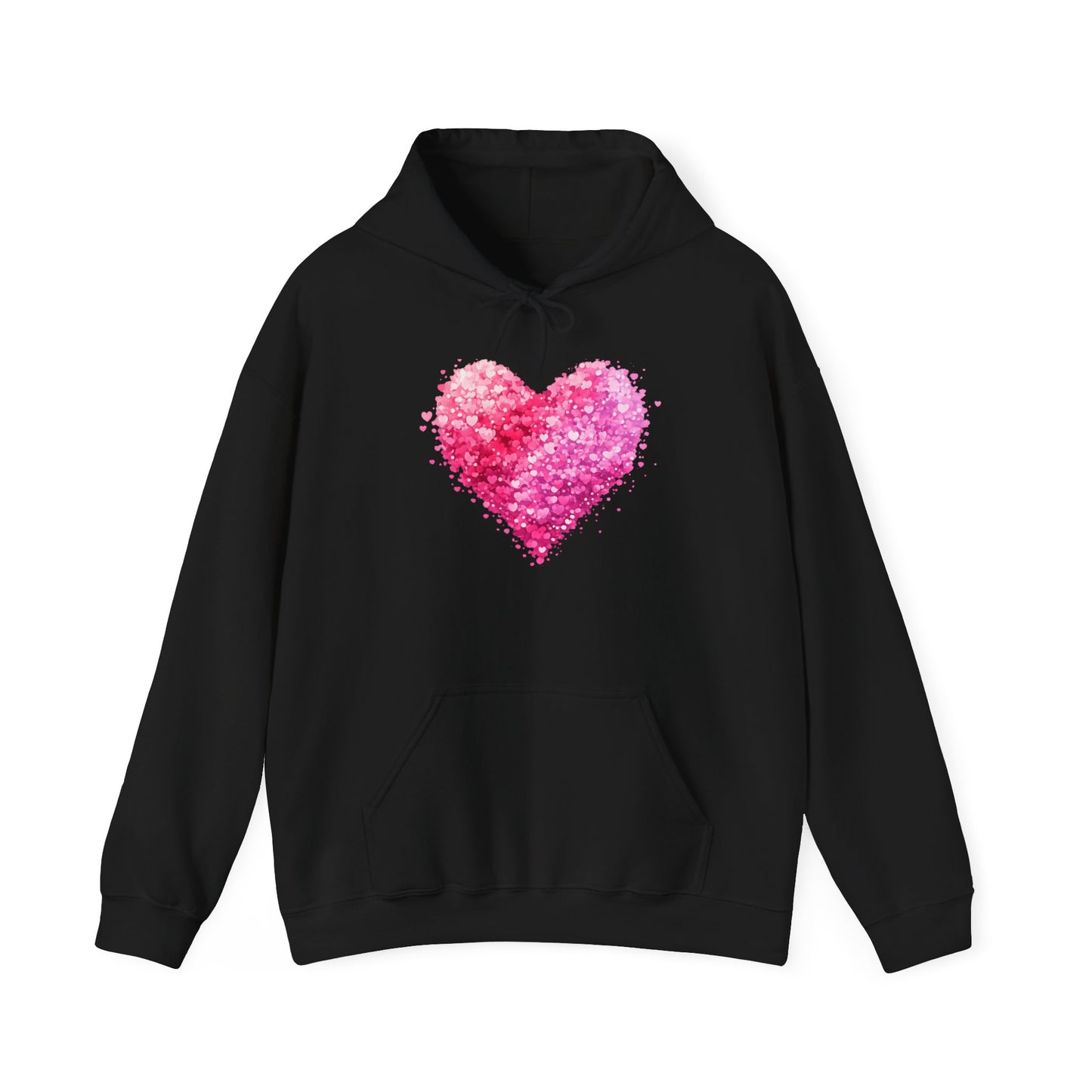 Cupid Skeleton Hoodie — Gothic Valentine Skeleton with Pink Hearts Pullover