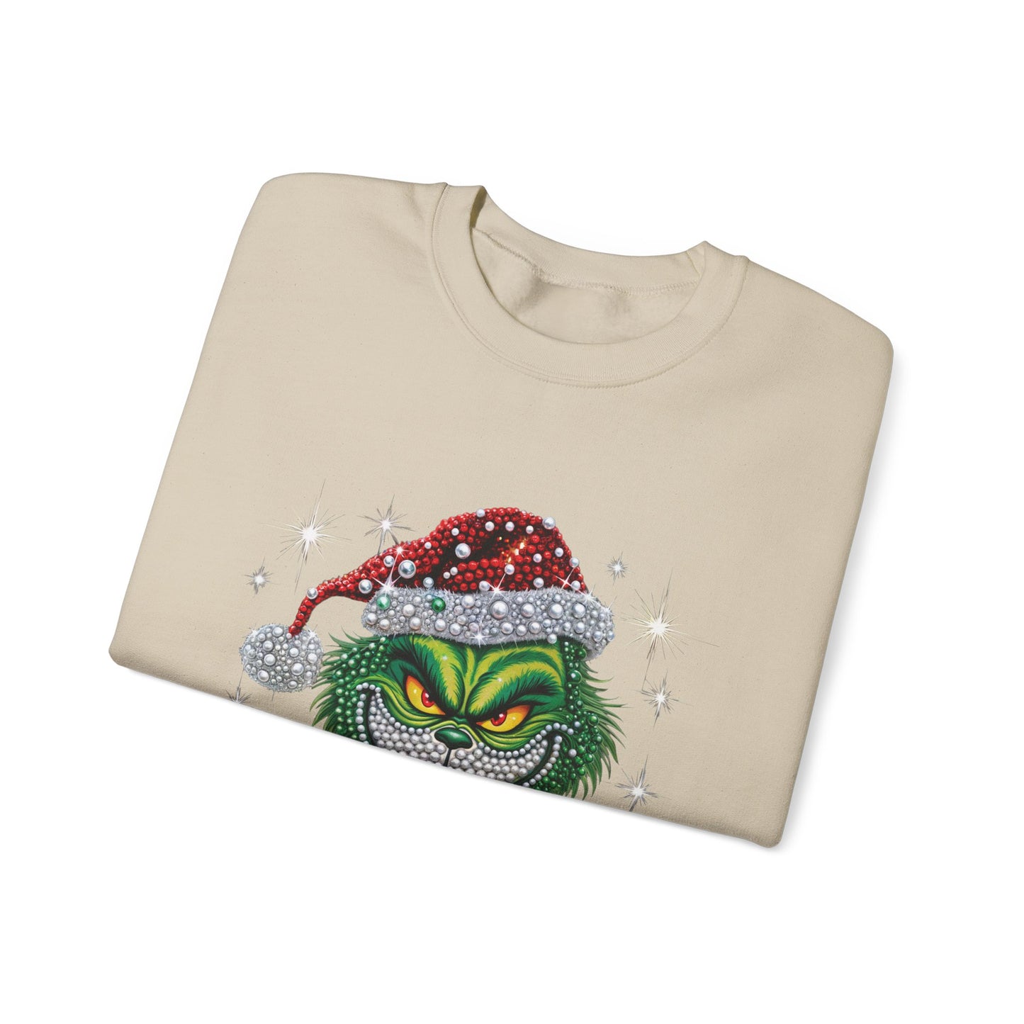 Grinchy Holiday Sweatshirt — Vintage Grinch Santa Crewneck