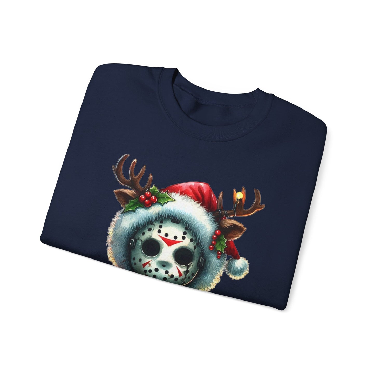 Christmas Jason Mask Sweatshirt — Cute Horror Holiday Crewneck
