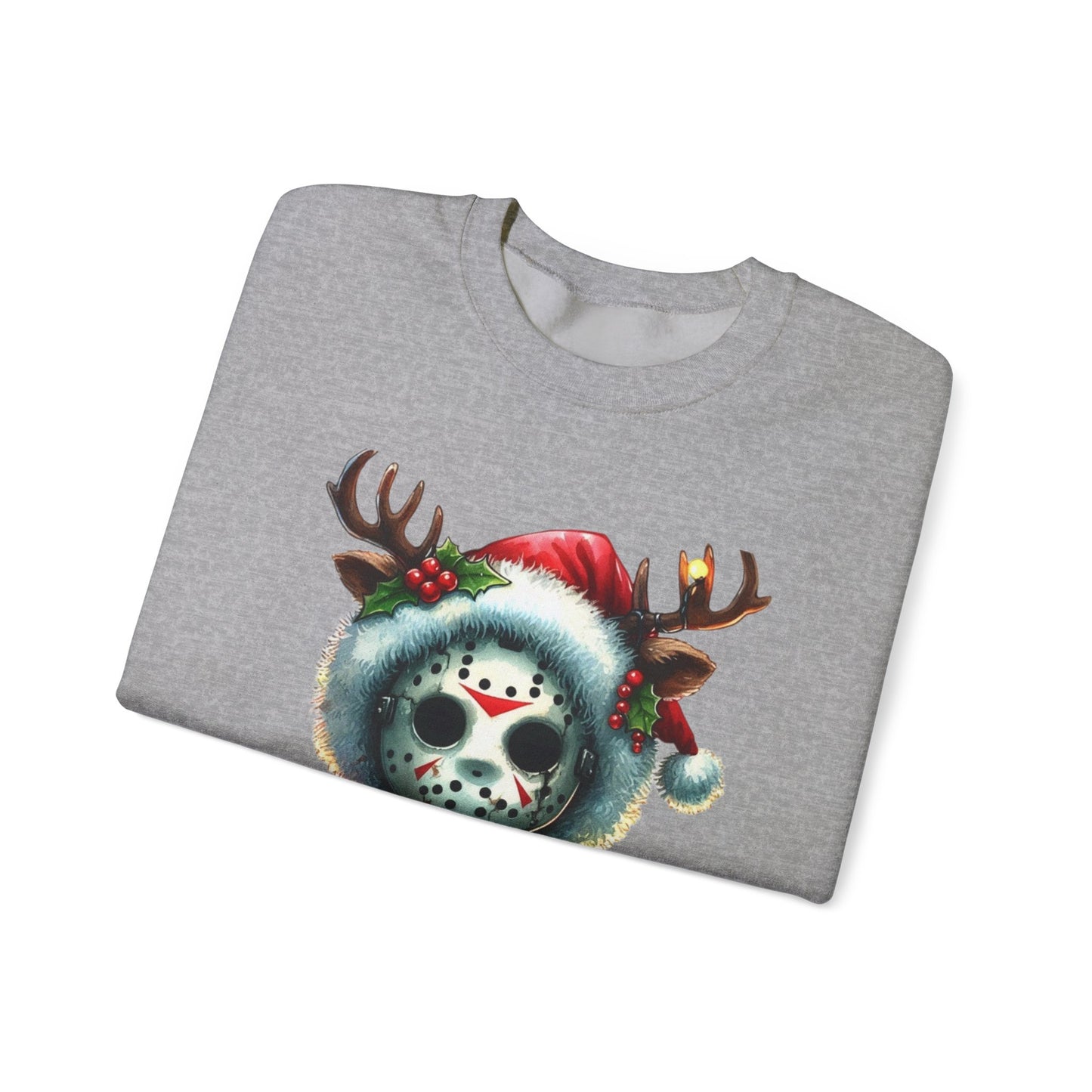 Christmas Jason Mask Sweatshirt — Cute Horror Holiday Crewneck