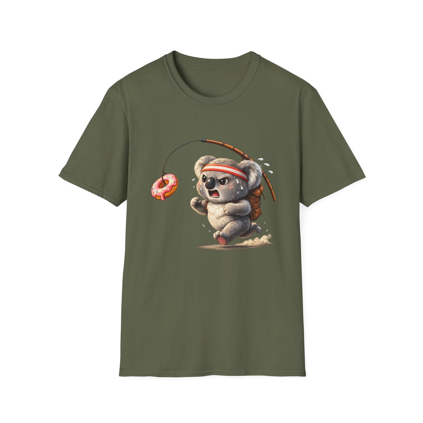 Koala Jogger T‑Shirt — Cute Koala Chasing Donut Headband Tee