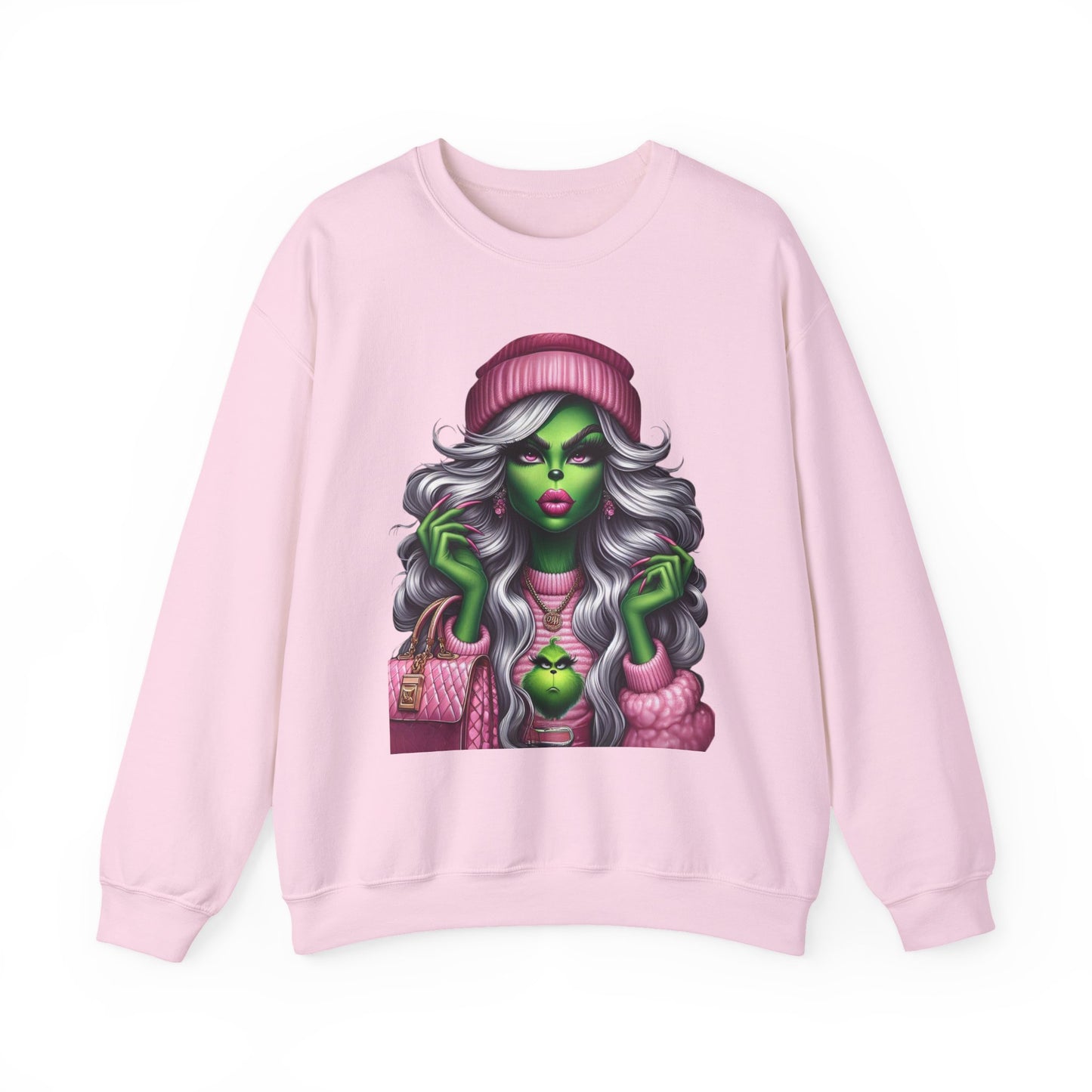 Witchy Glam Crewneck Sweatshirt – Green Glamour Girl Design