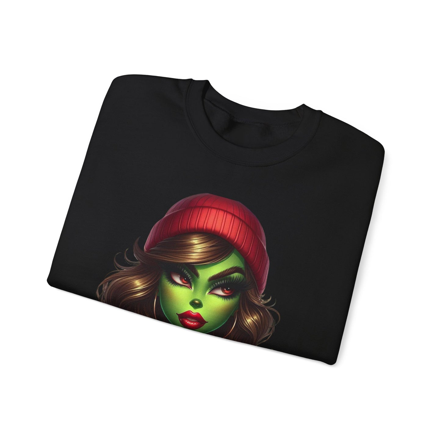 Witchy Green Girl Sweatshirt — Gothic Halloween Crewneck