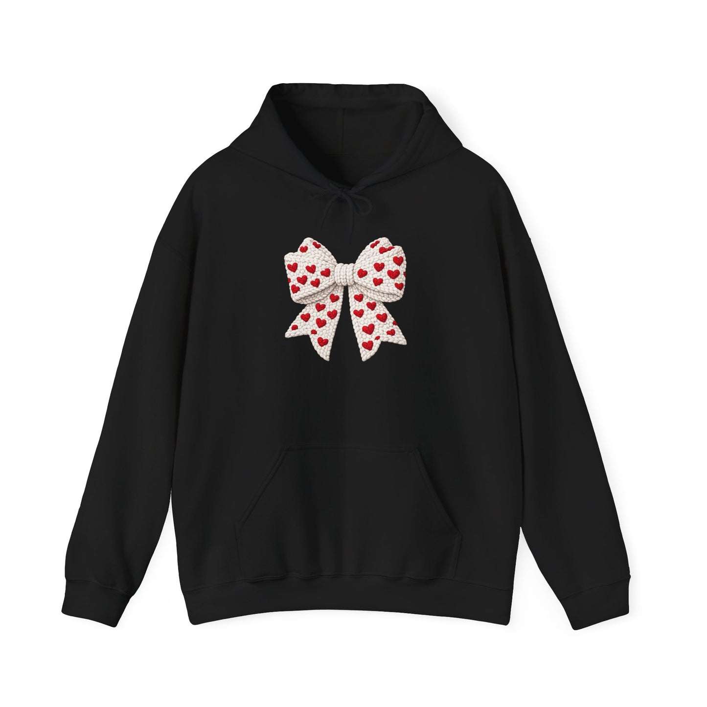Valentine Heart Bow Hoodie — Cute Red Heart Ribbon Pullover