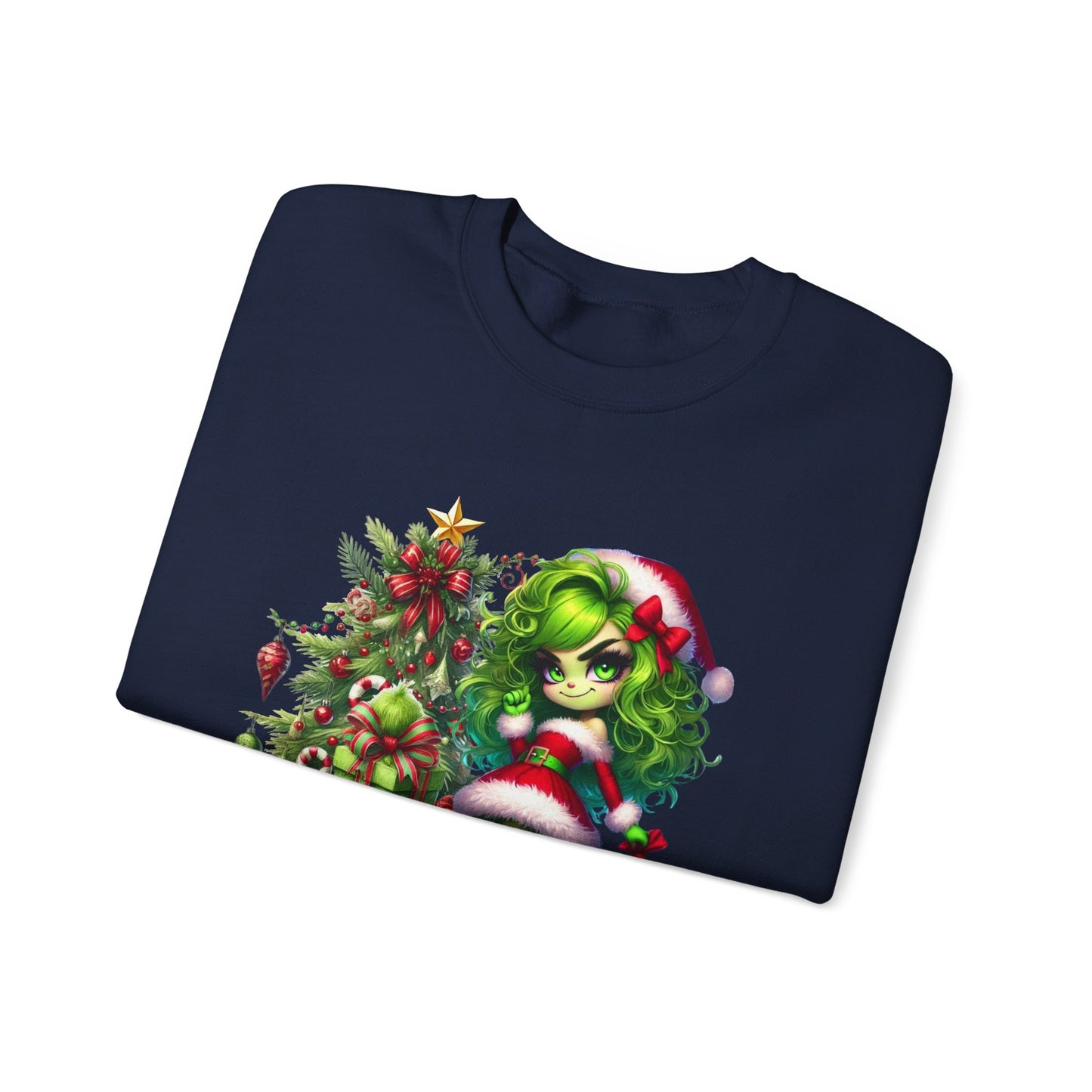 Christmas Grinch Girl Sweatshirt — "I'm Ready for CHRISTMAS!" Holiday Crewneck