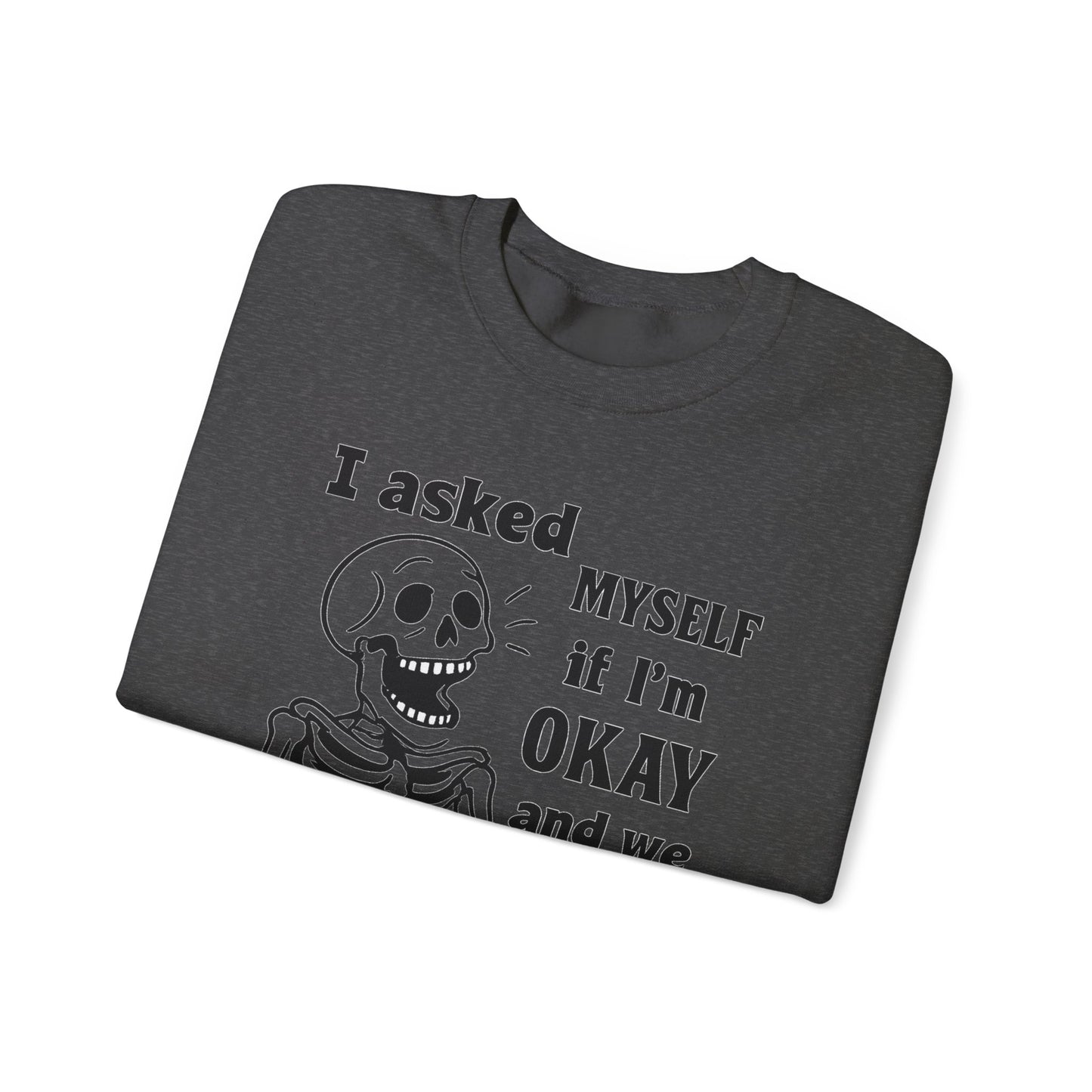 Funny Skeleton Sweatshirt, Unisex Crewneck for Comfort, Perfect for Halloween, Casual Wear, Gift for Friends, Cozy Laughs