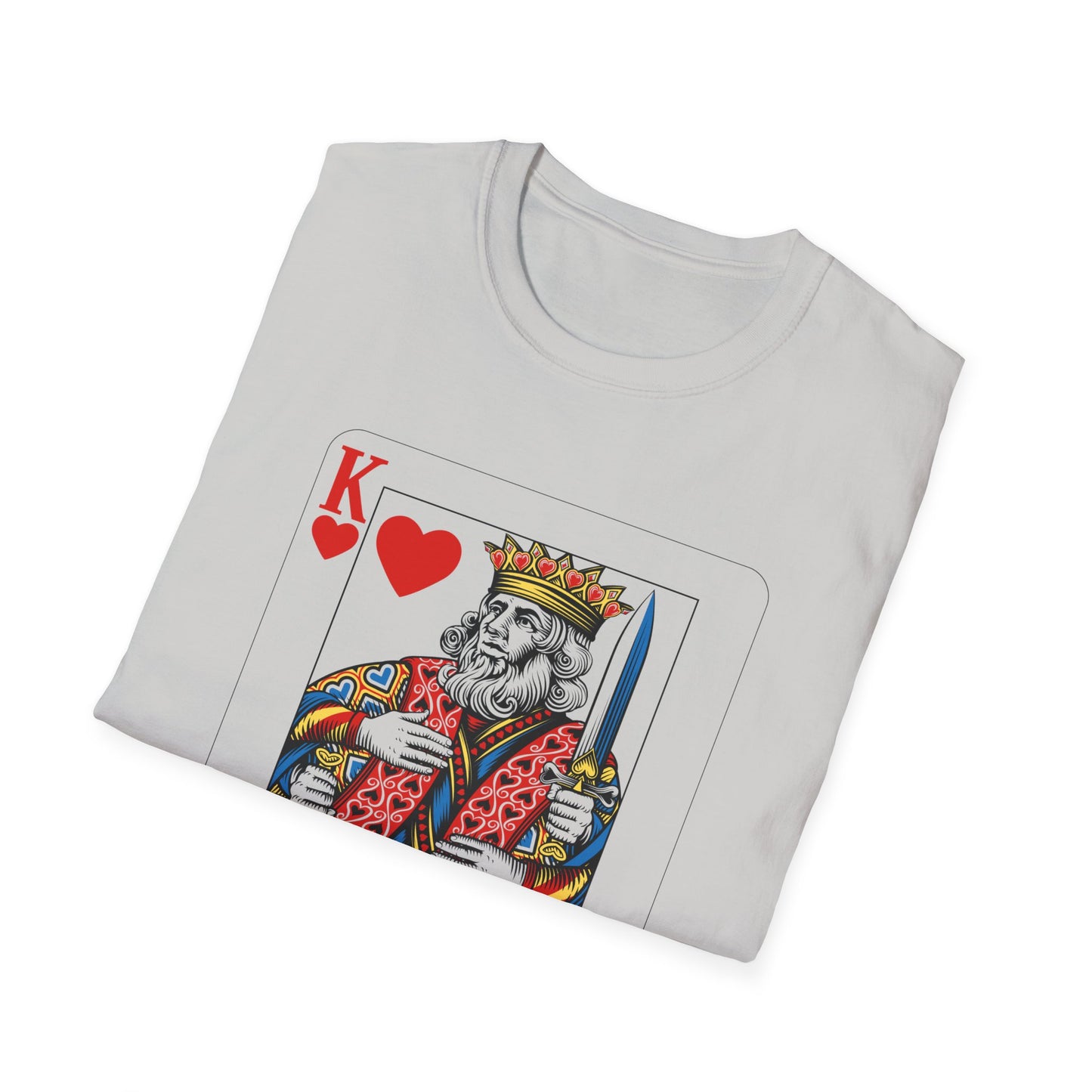 Valentines King of Hearts Unisex T-Shirt - Playful Card Design for Game Night