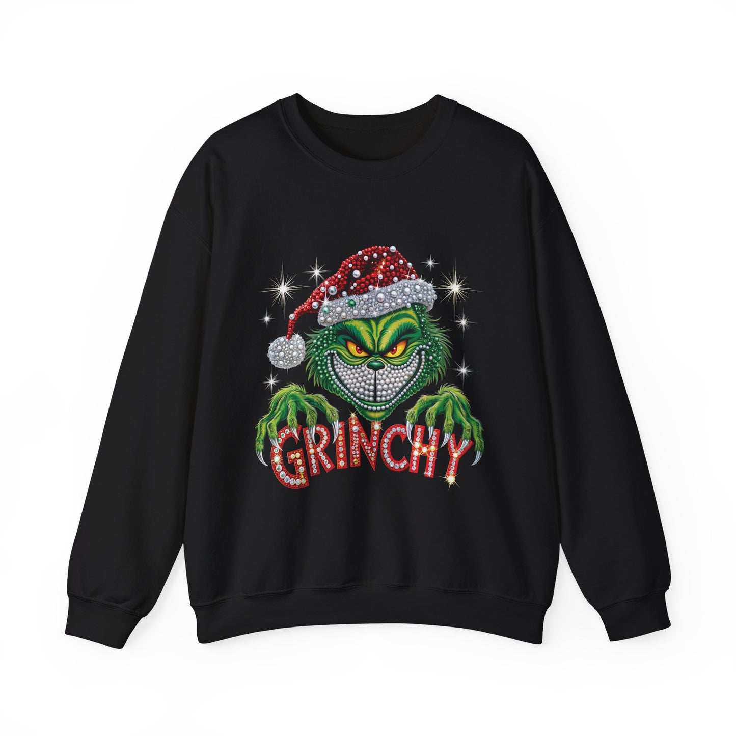 Grinchy Holiday Sweatshirt — Vintage Grinch Santa Crewneck