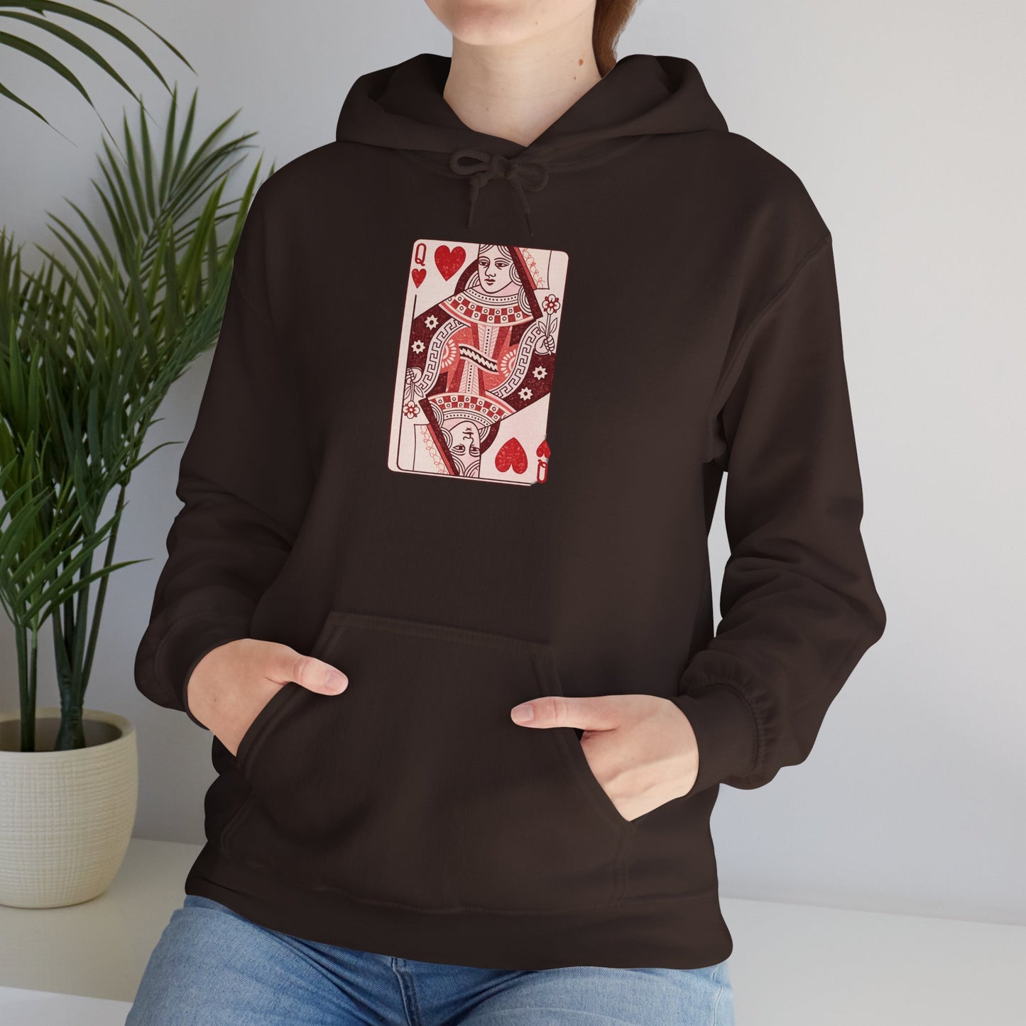 Queen of Hearts Hoodie – Vintage Playing Card Graphic Sweatshirt