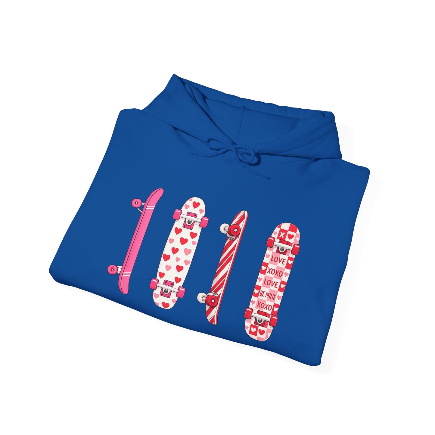 Valentine Skateboard Graphic Hoodie — Pink Heart Skate Decks