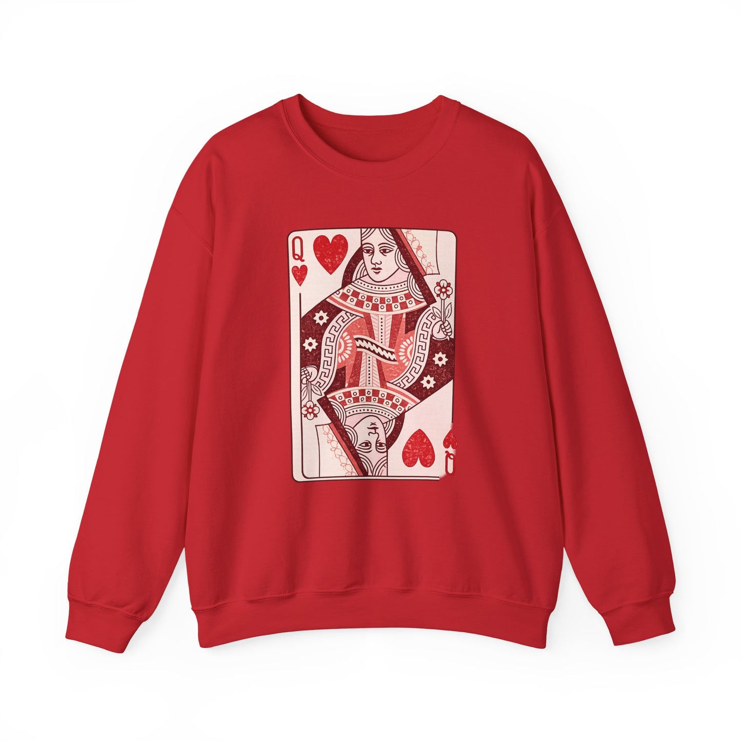 Queen of Hearts Crewneck Sweatshirt – Playing Card Graphic