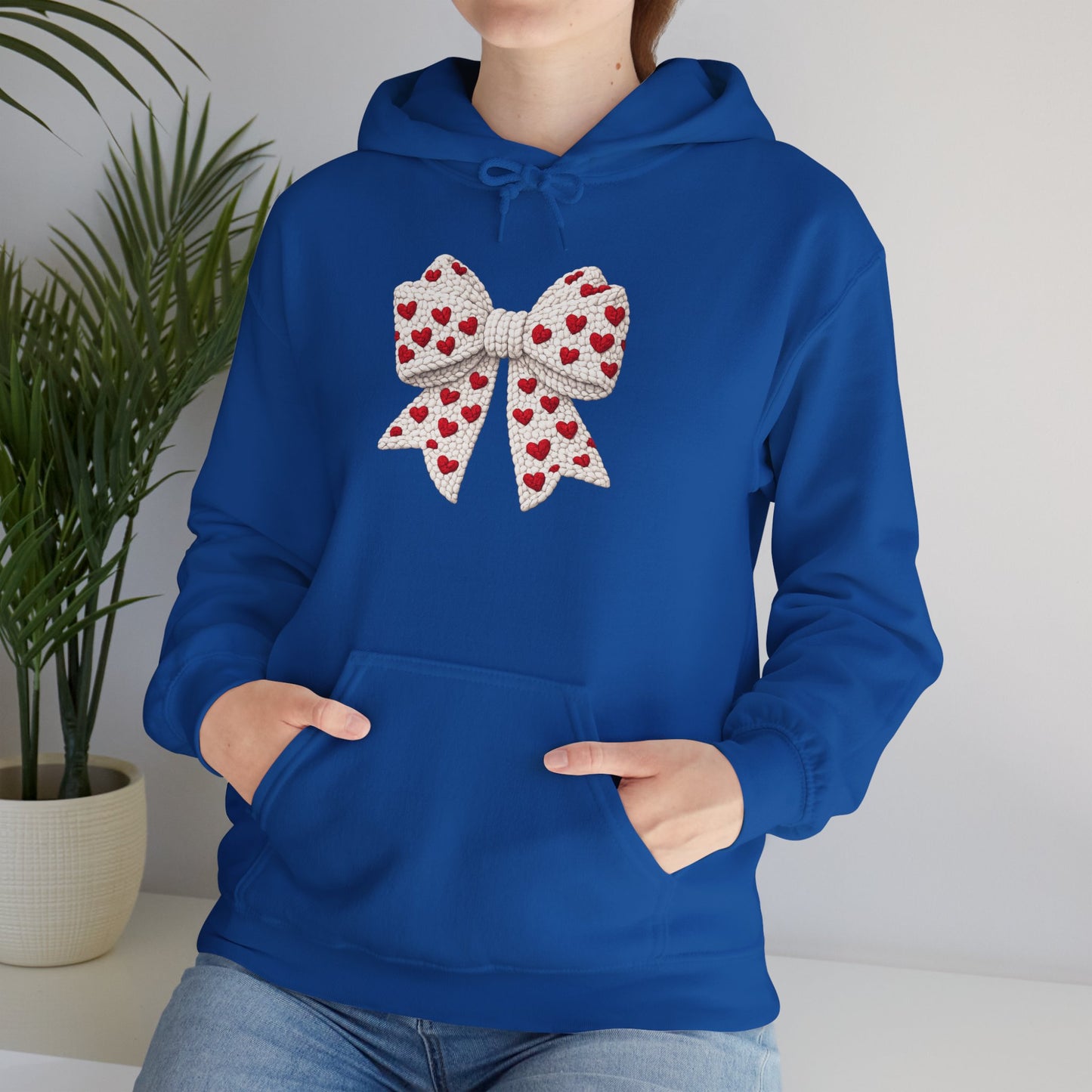 Valentine Heart Bow Hoodie — Cute Red Heart Ribbon Pullover