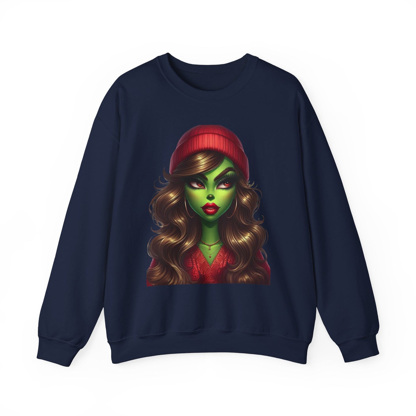 Witchy Green Girl Sweatshirt — Gothic Halloween Crewneck