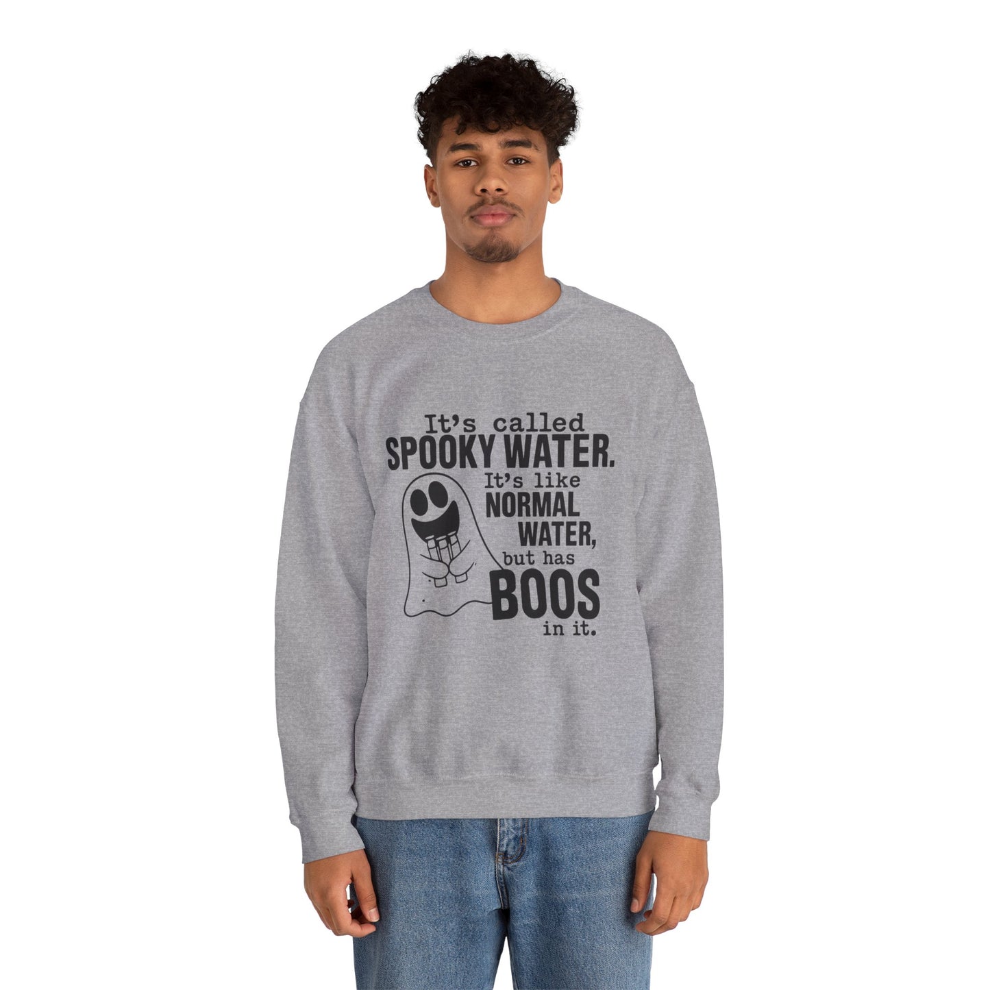 Spooky Water Crewneck Sweatshirt - Fun Halloween Apparel, Unisex Sweatshirt, Cozy Ghost Shirt, Gift for Halloween Lovers, Cute Fall Fashion
