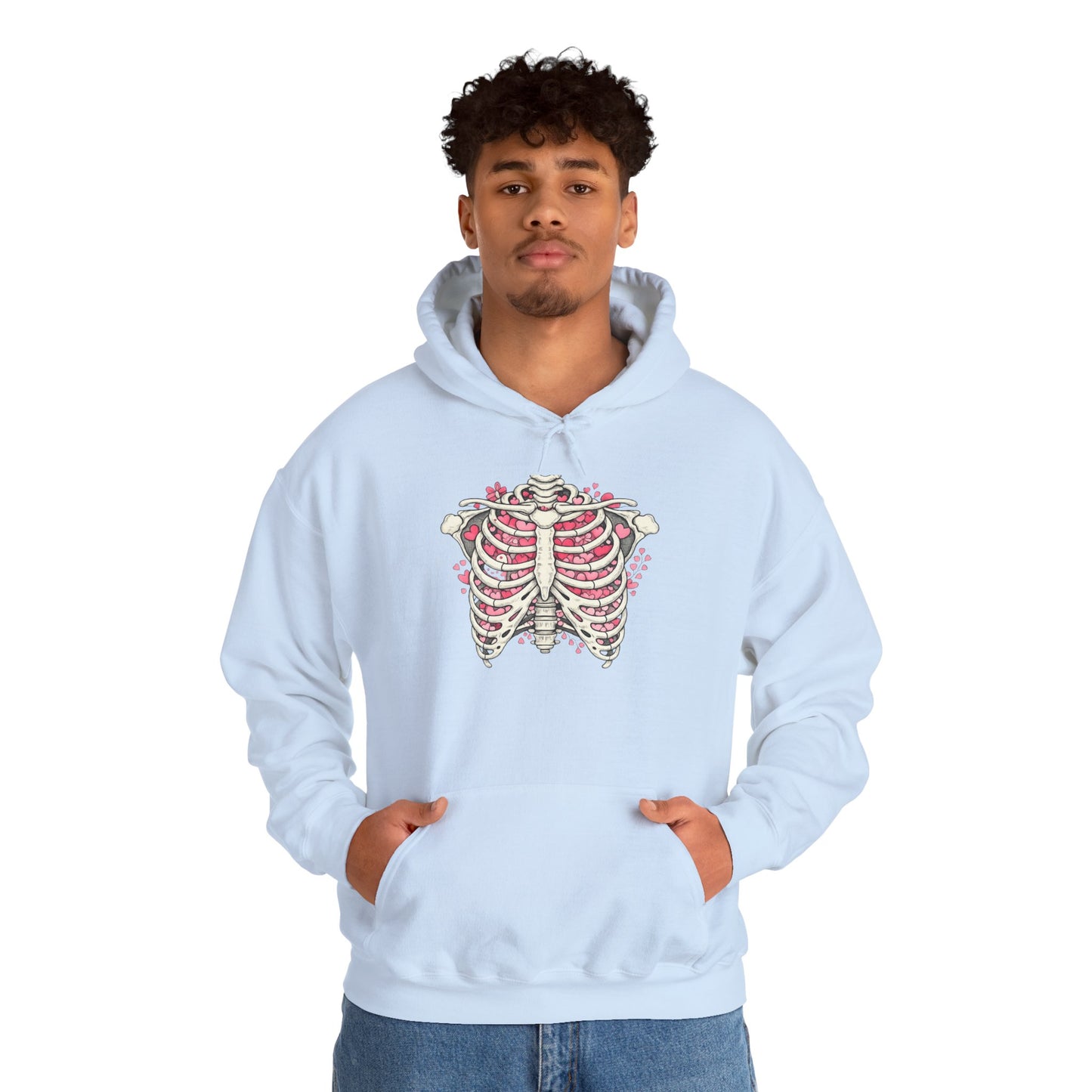 Ribcage Bloom Hoodie — Floral Skeleton Chest Graphic Sweatshirt