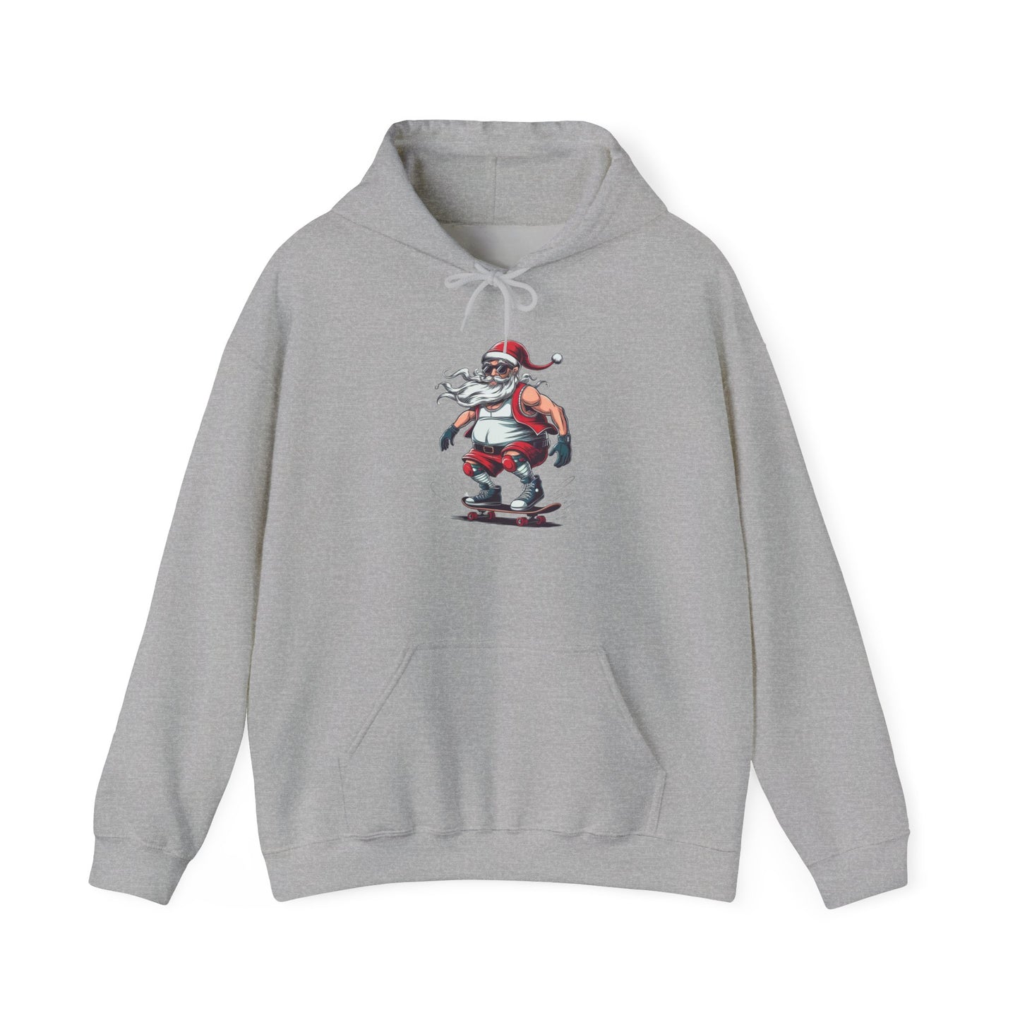 Santa Skateboarding Unisex Heavy Blend Hoodie, Christmas Sweatshirt, Holiday Gift, Cozy Winter Apparel, Fun Santa Design