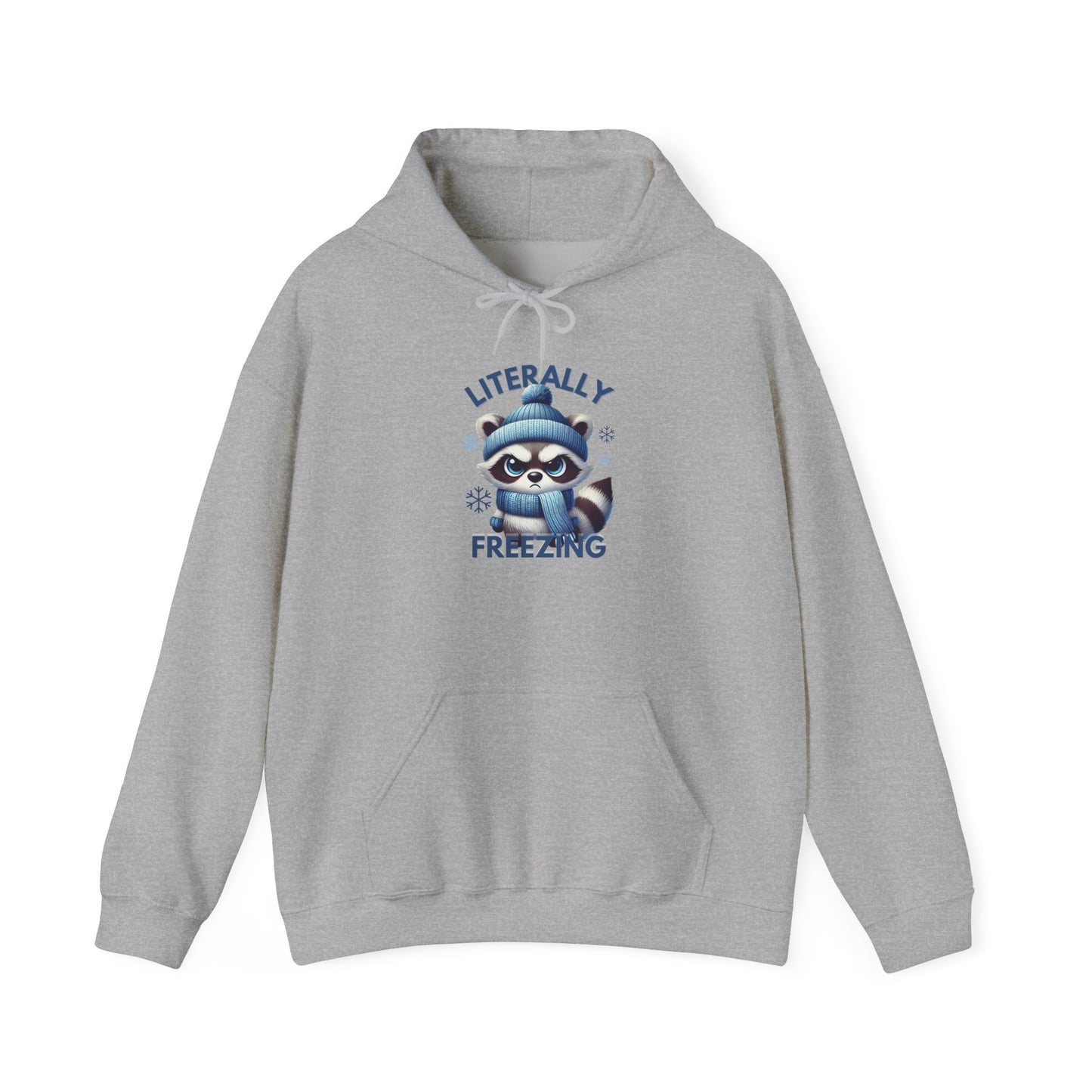 Chilly Raccoon Hoodie, Cozy Gift for Winter, Funny Hooded Hoodie, Cute Animal Apparel, Holiday Essentials
