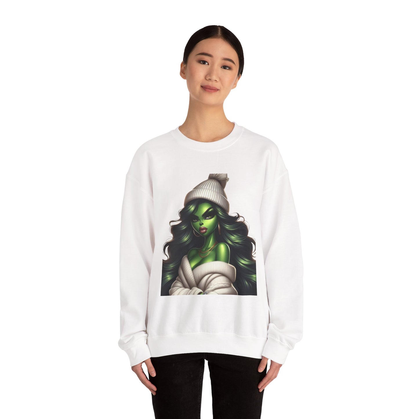 Green Witch Portrait Crewneck Sweatshirt