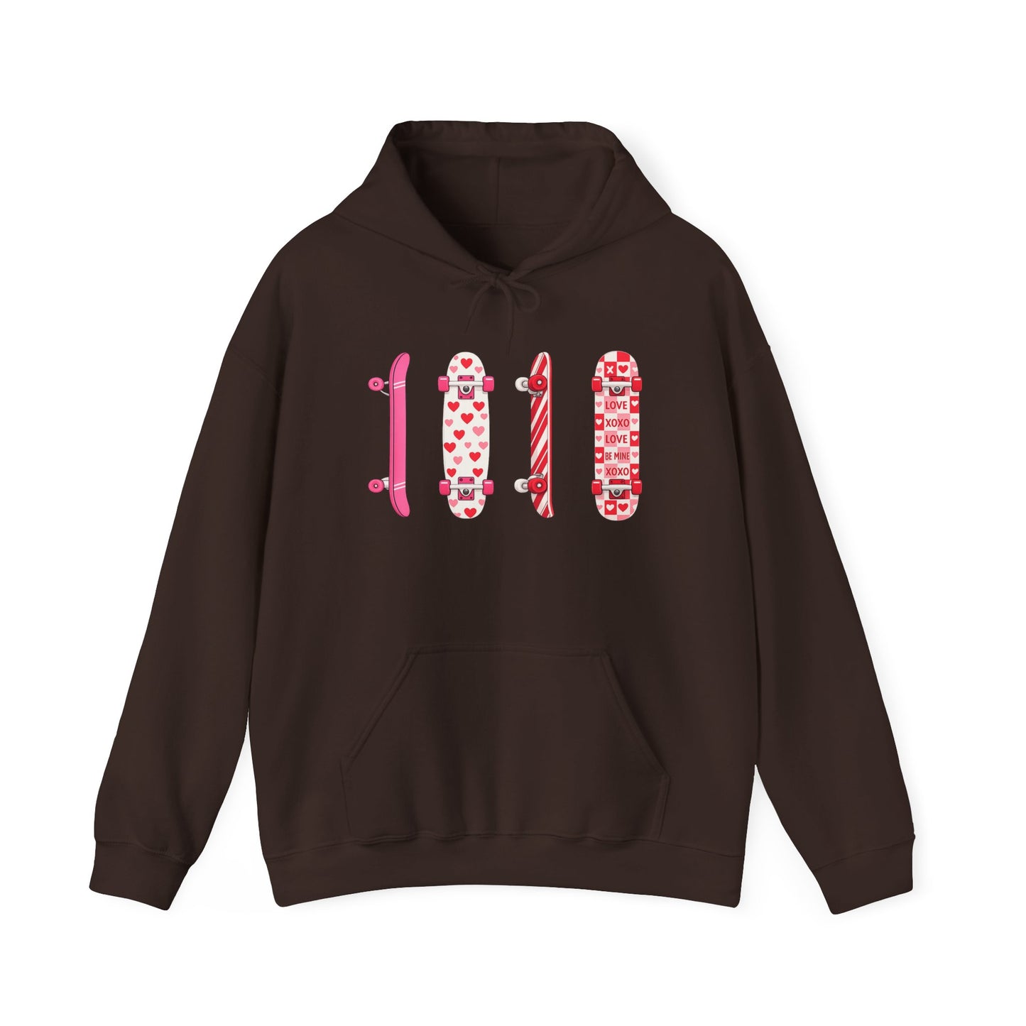 Valentine Skateboard Graphic Hoodie — Pink Heart Skate Decks