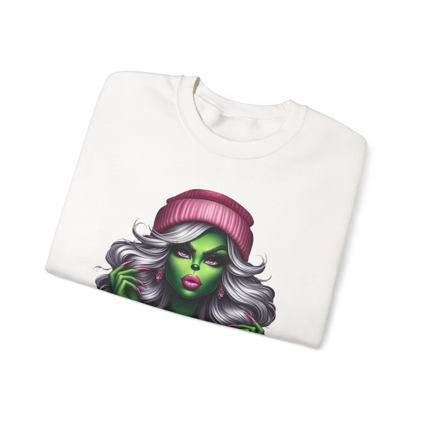 Witchy Glam Crewneck Sweatshirt – Green Glamour Girl Design