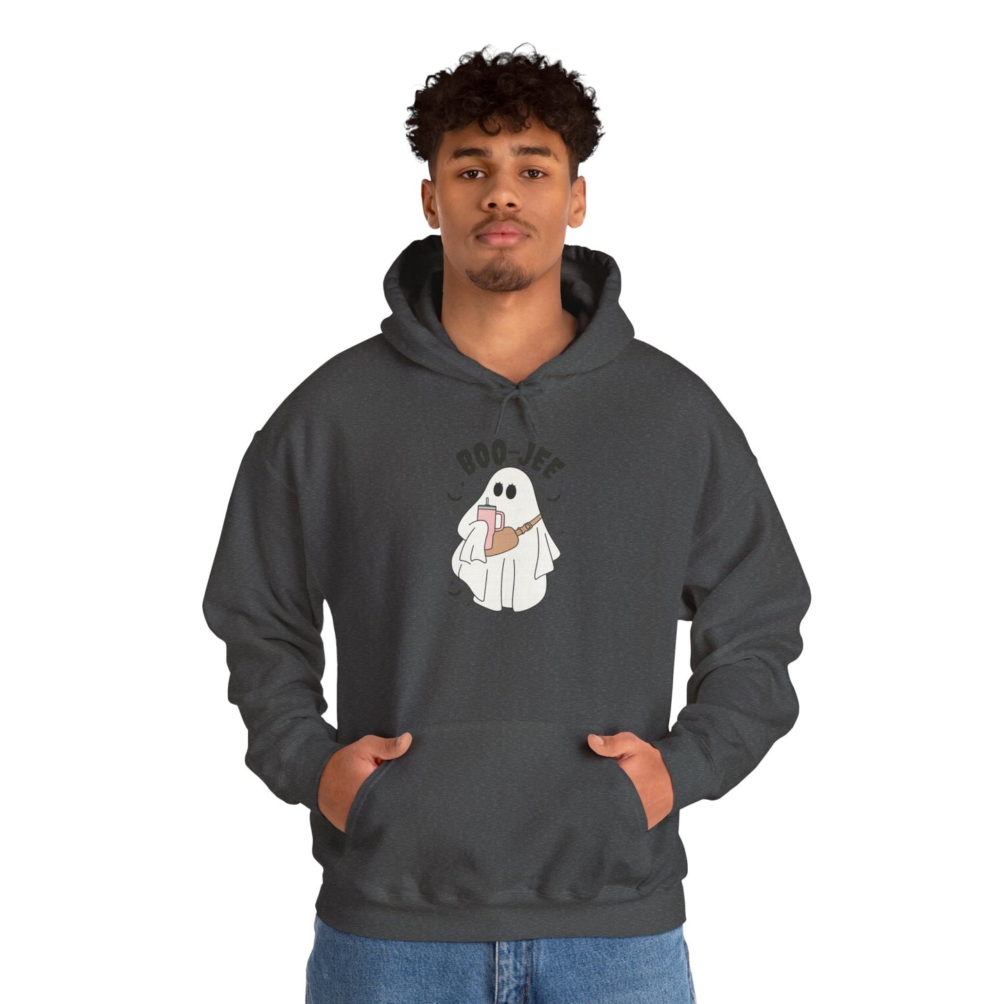 Boo-Jef Ghost Hoodie, Cute Halloween Sweatshirt, Unisex Fun Pullover, Cozy Fall Apparel, Comfy Gift for Ghost Lovers