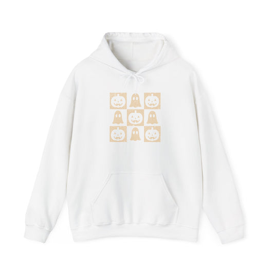 Cozy Ghost-Themed Unisex Hoodie, Perfect for Halloween, Casual Wear, Gifts for Friends, Cozy Nights, Unique Fashion