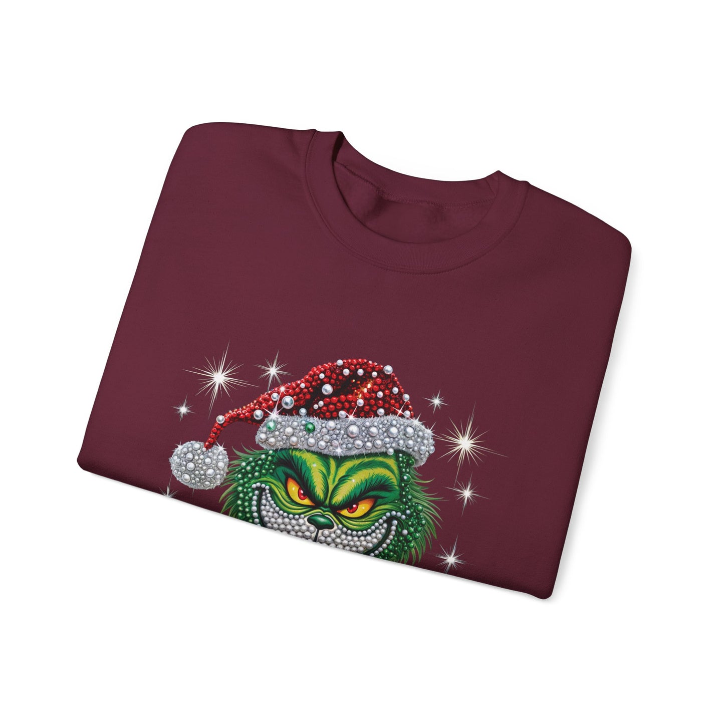 Grinchy Holiday Sweatshirt — Vintage Grinch Santa Crewneck