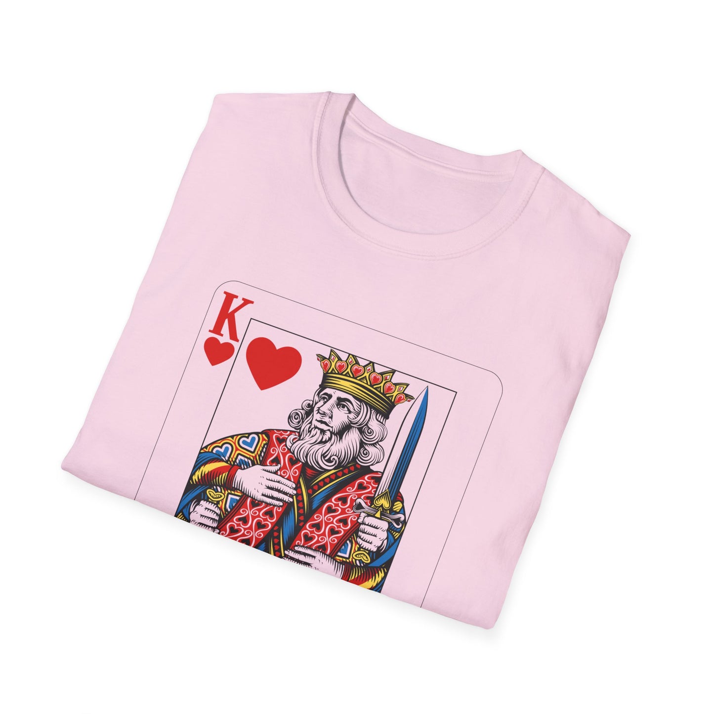 Valentines King of Hearts Unisex T-Shirt - Playful Card Design for Game Night