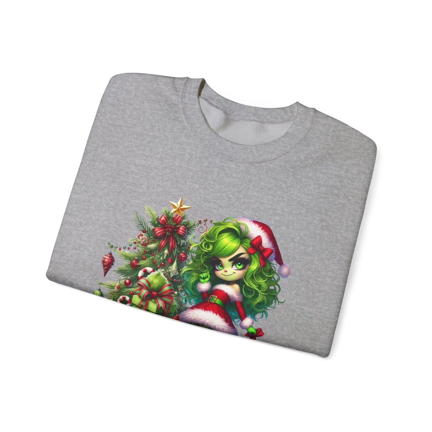 Christmas Grinch Girl Sweatshirt — "I'm Ready for CHRISTMAS!" Holiday Crewneck