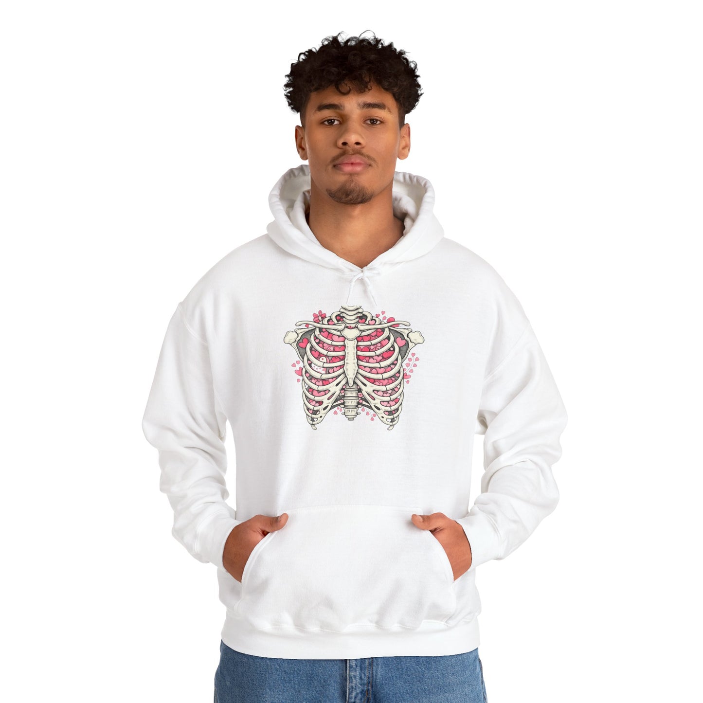 Ribcage Bloom Hoodie — Floral Skeleton Chest Graphic Sweatshirt