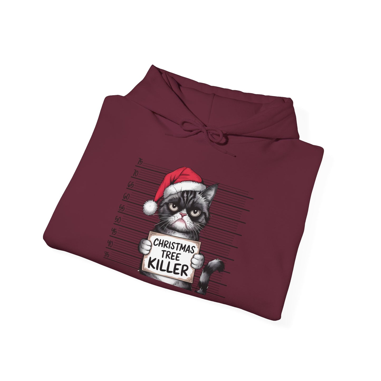 Christmas Cat Humor Hoodie, Funny Holiday Hoodie, Gift for Cat Lovers, Winter Apparel, Pet-Themed Clothing