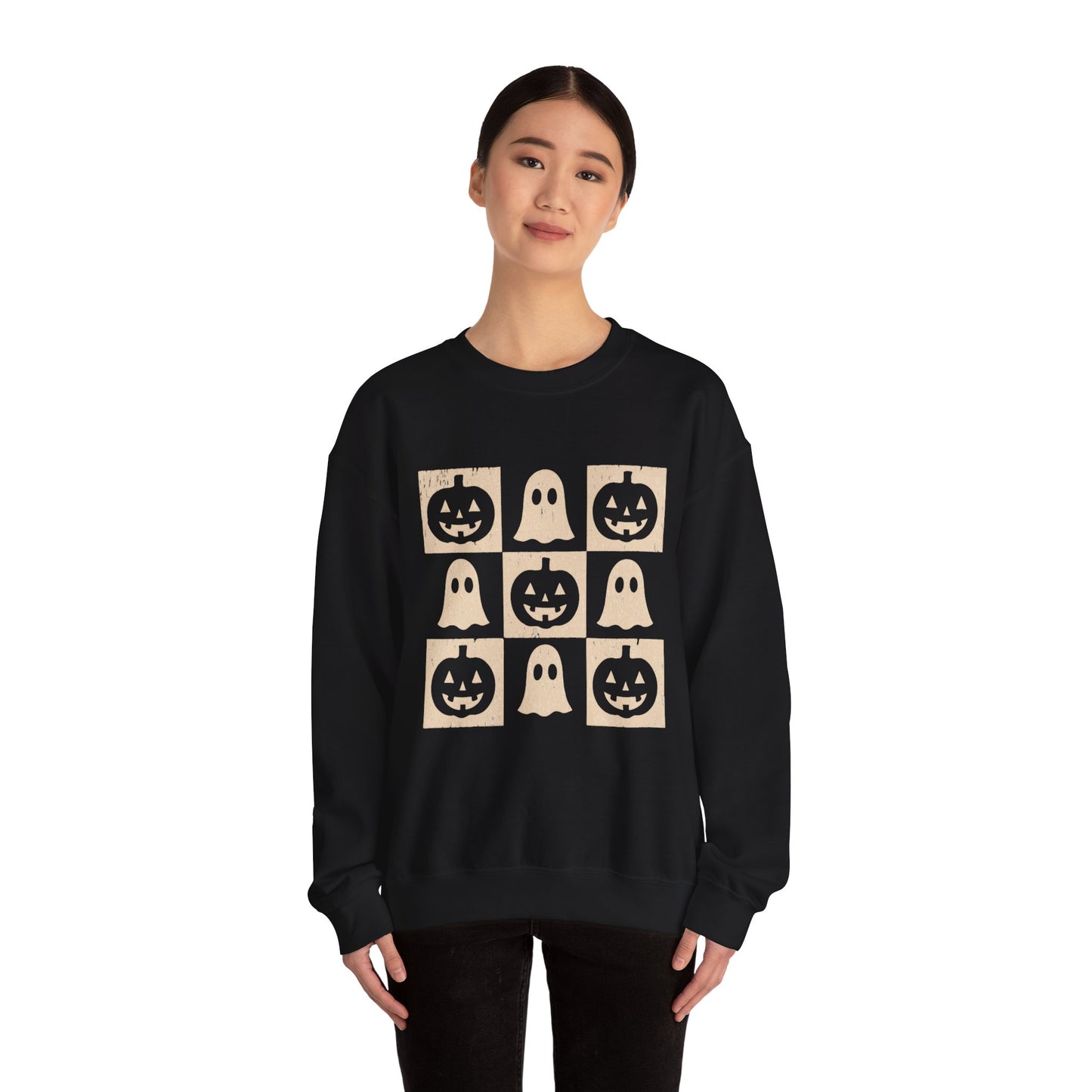 Halloween Ghosts Sweatshirt, Cozy Fall Sweater, Unisex Crewneck for Halloween, Cute Ghost Design, Perfect for Autumn Celebrations