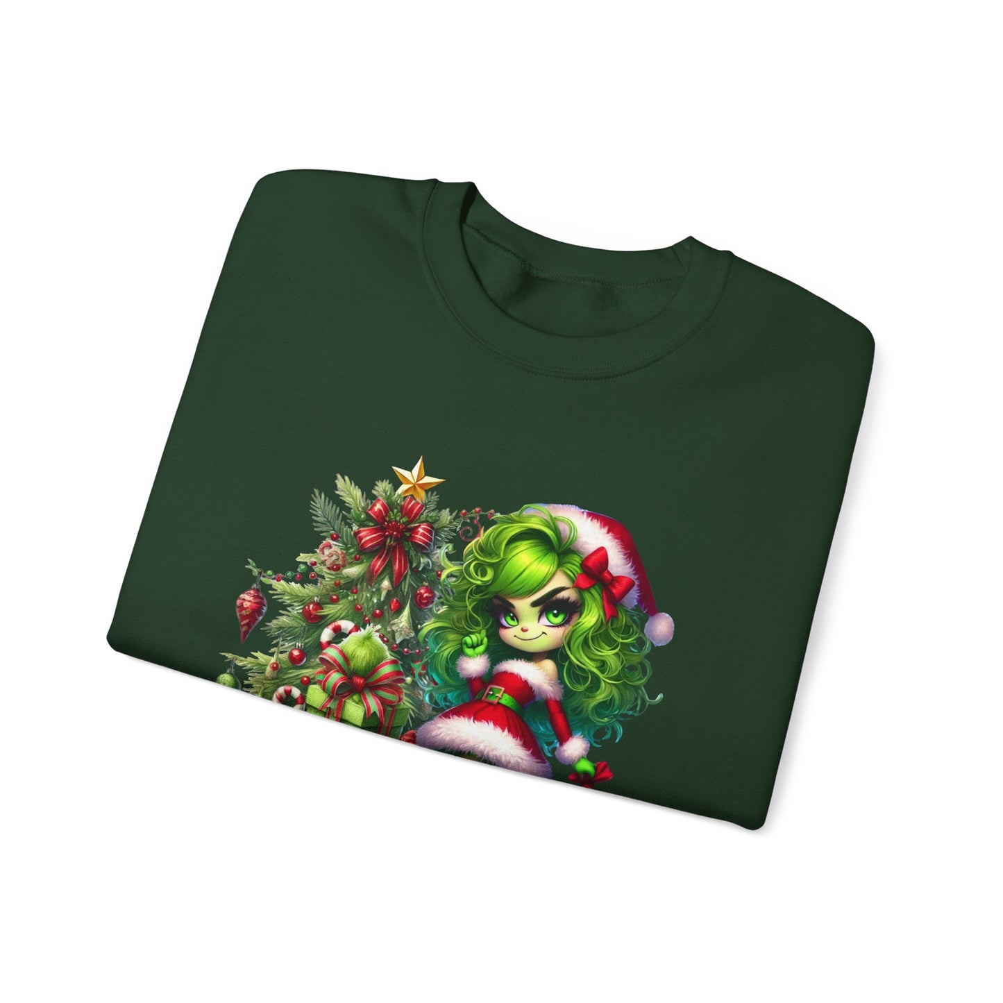 Christmas Grinch Girl Sweatshirt — "I'm Ready for CHRISTMAS!" Holiday Crewneck