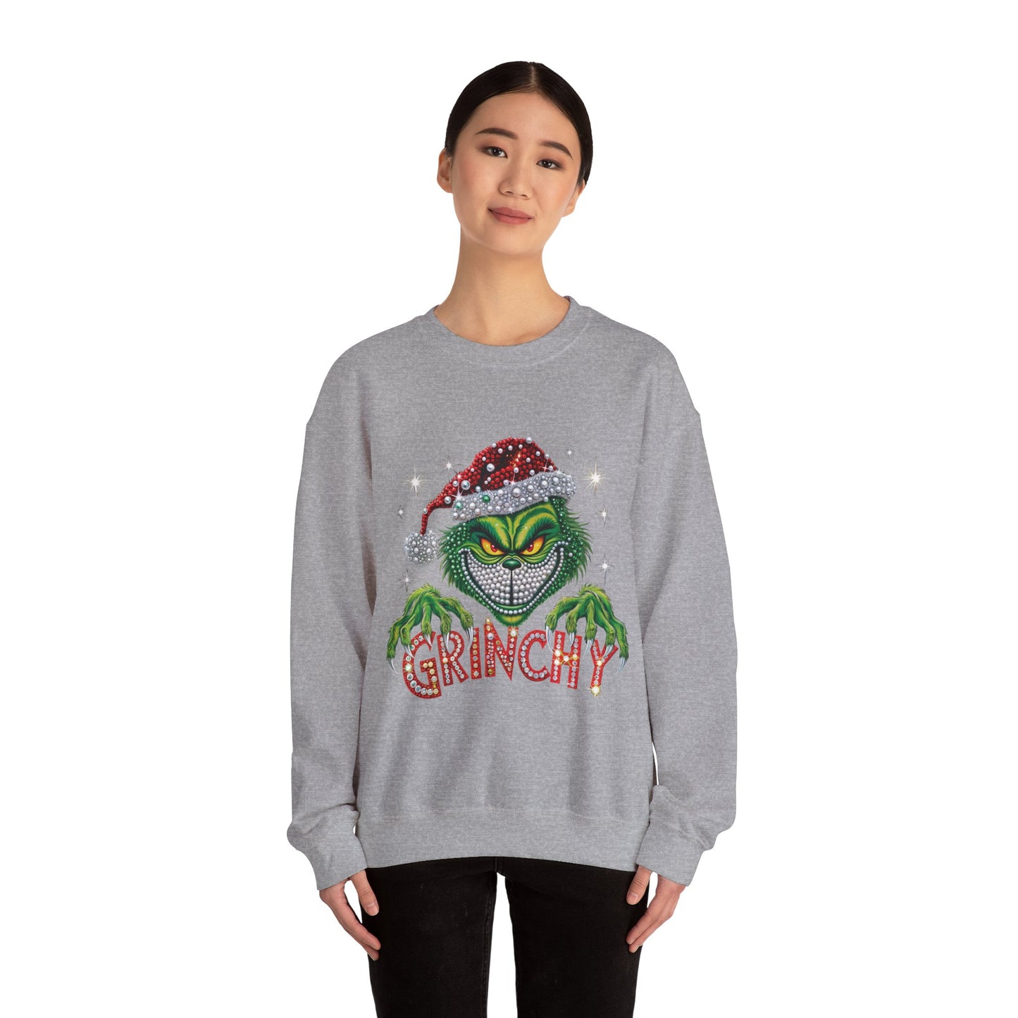 Grinchy Holiday Sweatshirt — Vintage Grinch Santa Crewneck