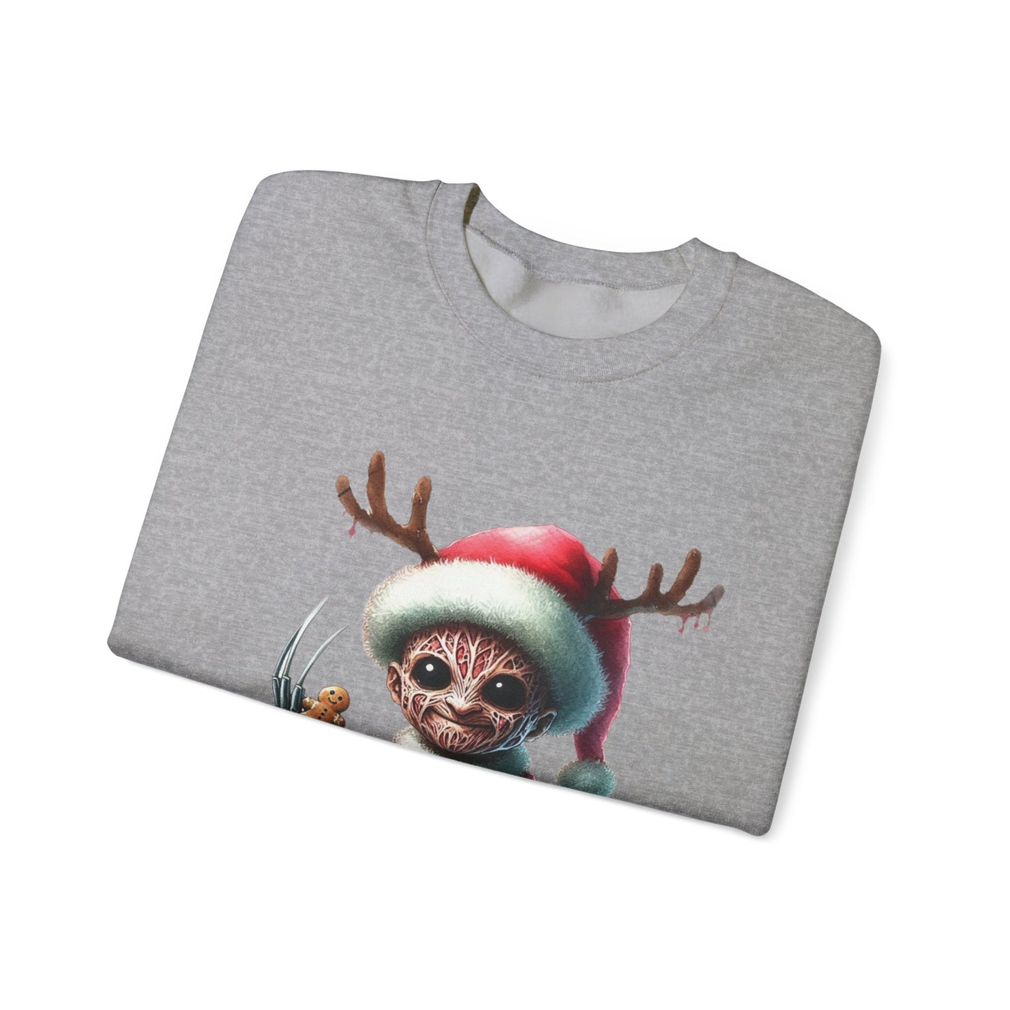 Christmas Cat Elf Sweatshirt — Cute Santa Kitten with Antlers Holiday Crewneck
