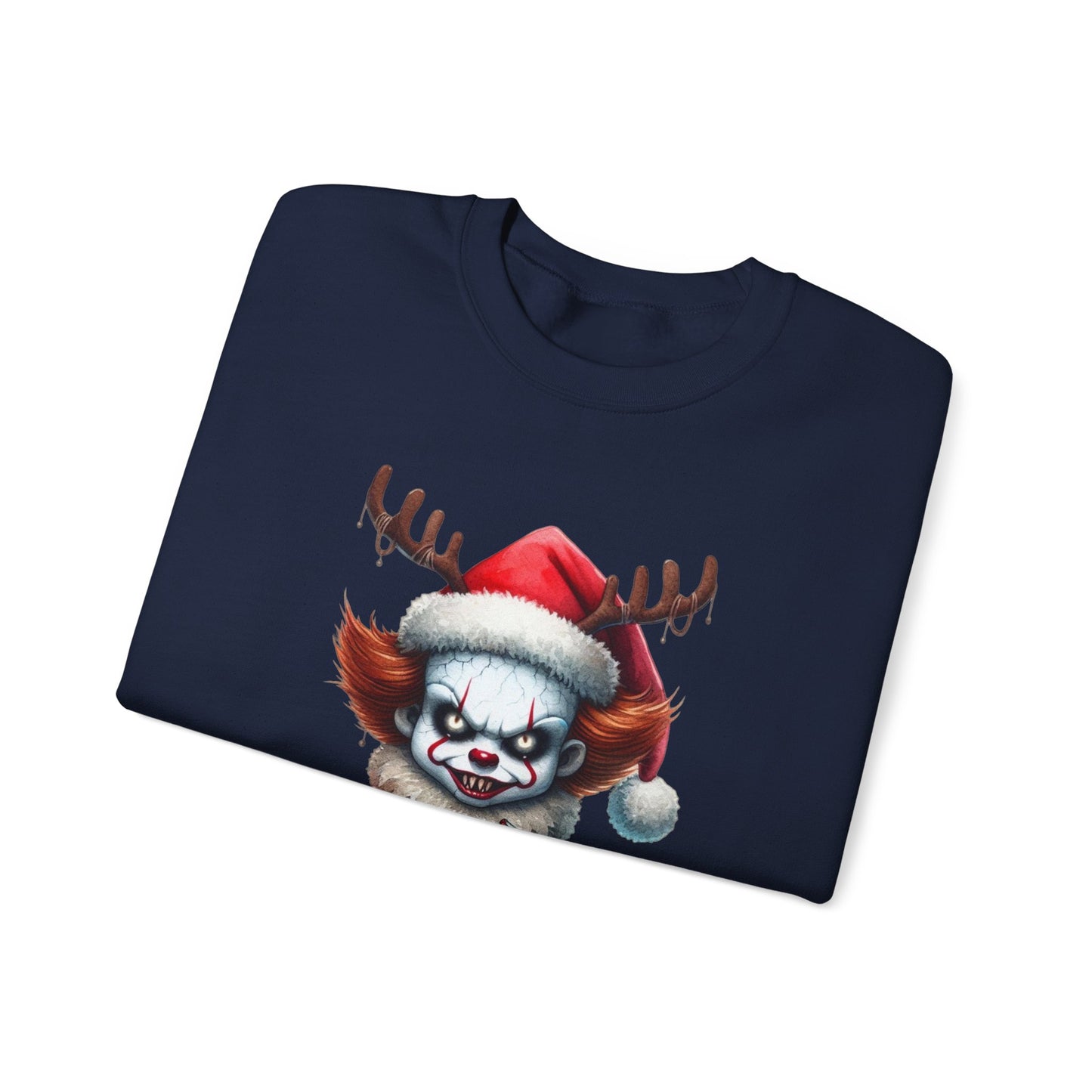 Creepy Clown Reindeer Christmas Sweatshirt