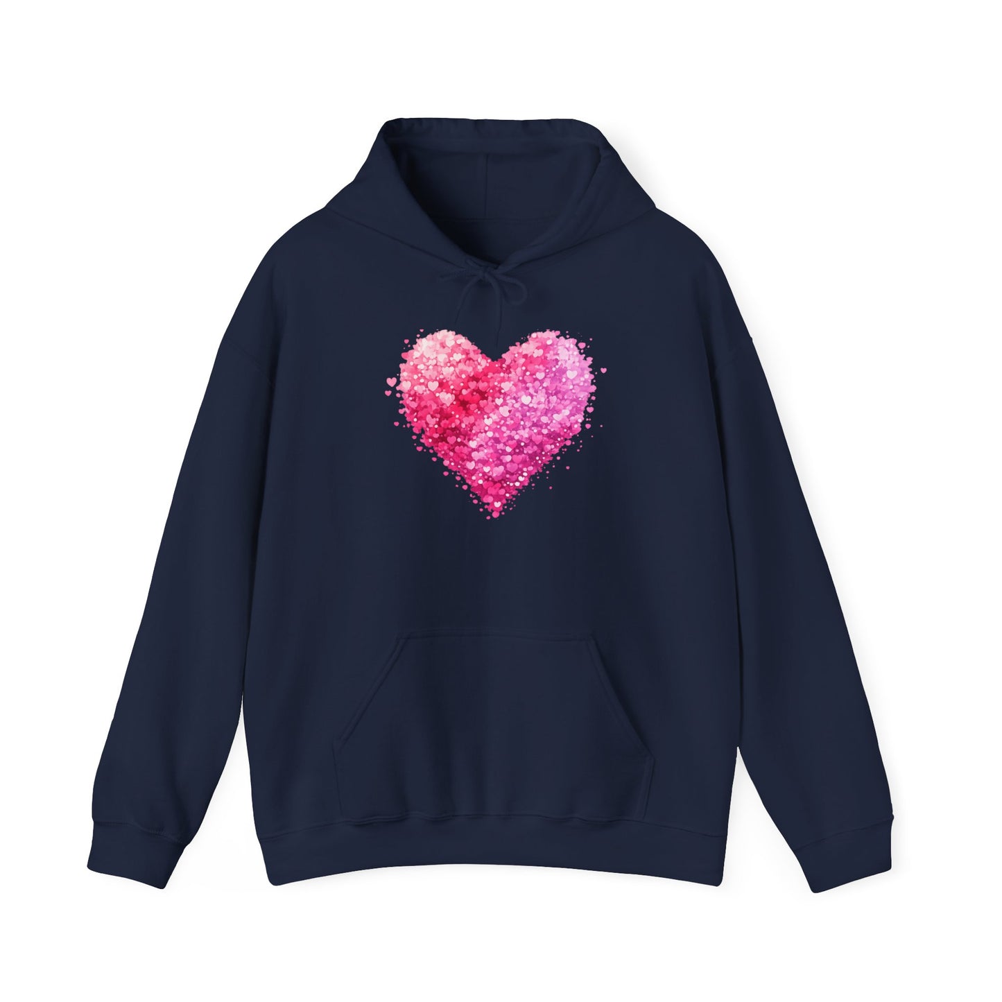 Cupid Skeleton Hoodie — Gothic Valentine Skeleton with Pink Hearts Pullover