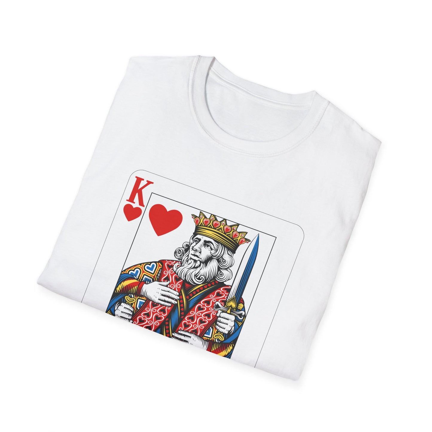 Valentines King of Hearts Unisex T-Shirt - Playful Card Design for Game Night