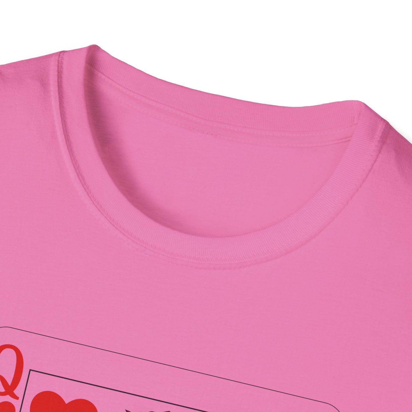 Valentines Queen of Hearts Unisex Softstyle T-Shirt - Card Inspired Design