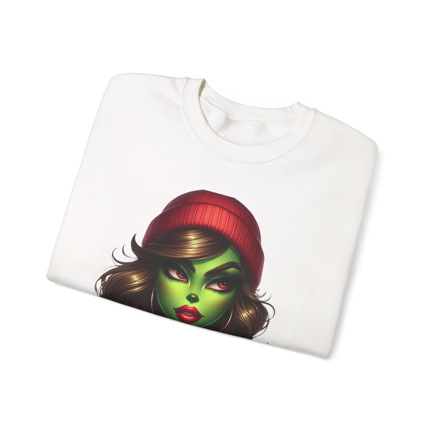 Witchy Green Girl Sweatshirt — Gothic Halloween Crewneck