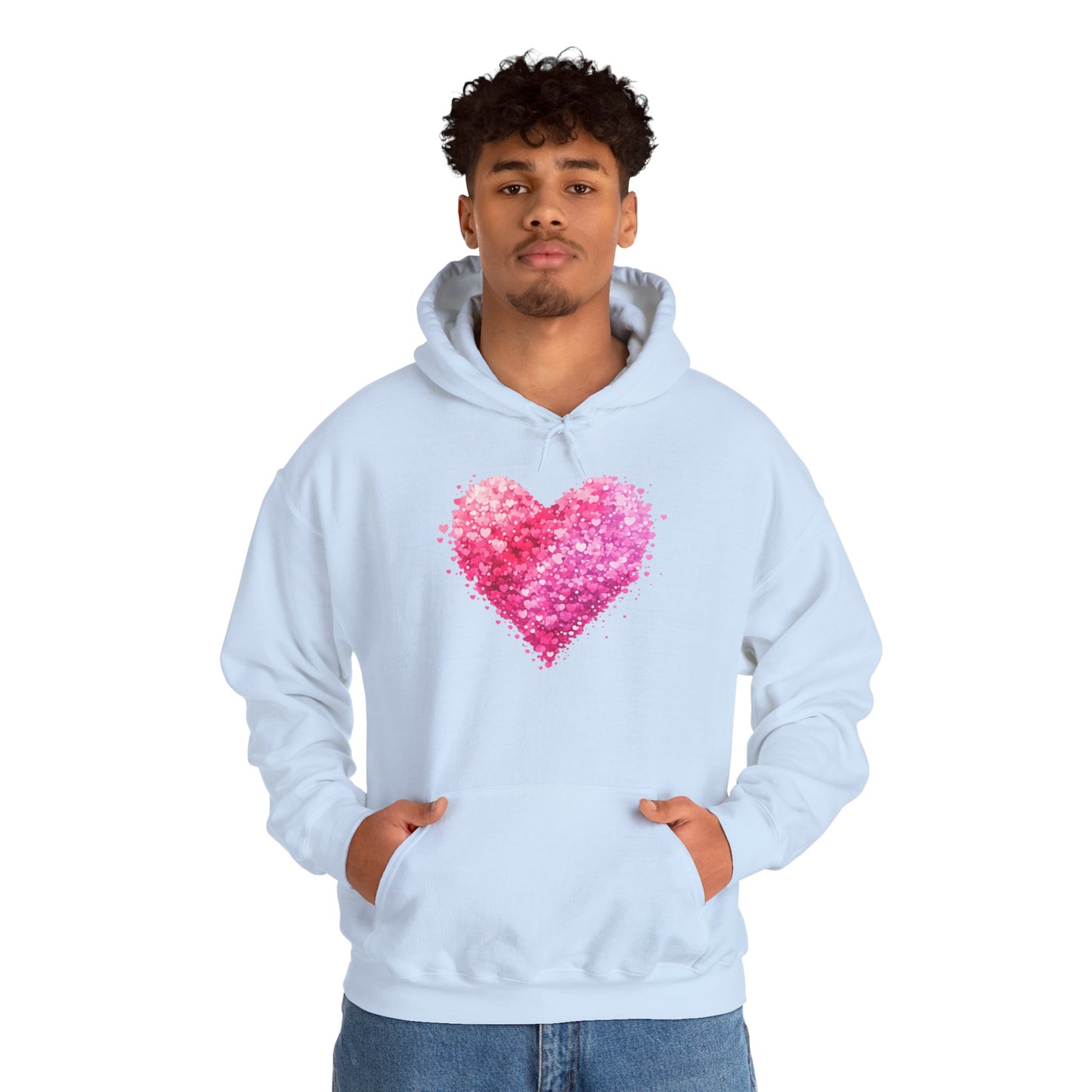 Cupid Skeleton Hoodie — Gothic Valentine Skeleton with Pink Hearts Pullover