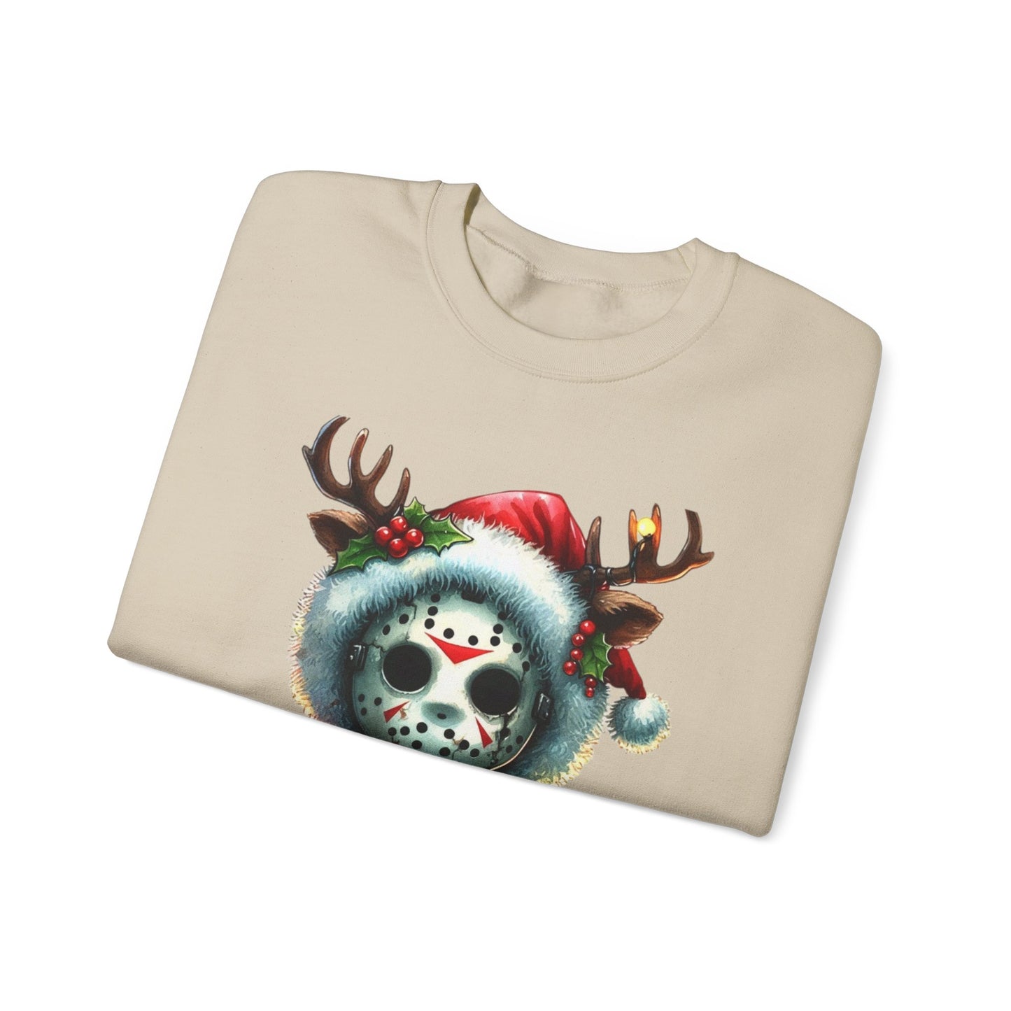 Christmas Jason Mask Sweatshirt — Cute Horror Holiday Crewneck