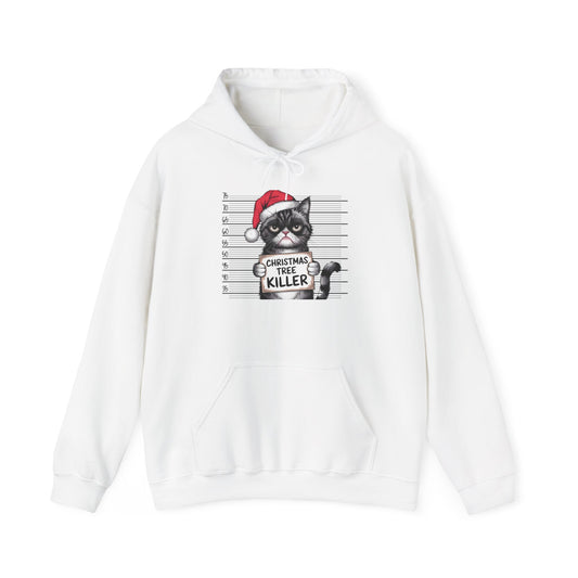 Christmas Cat Humor Hoodie, Funny Holiday Hoodie, Gift for Cat Lovers, Winter Apparel, Pet-Themed Clothing