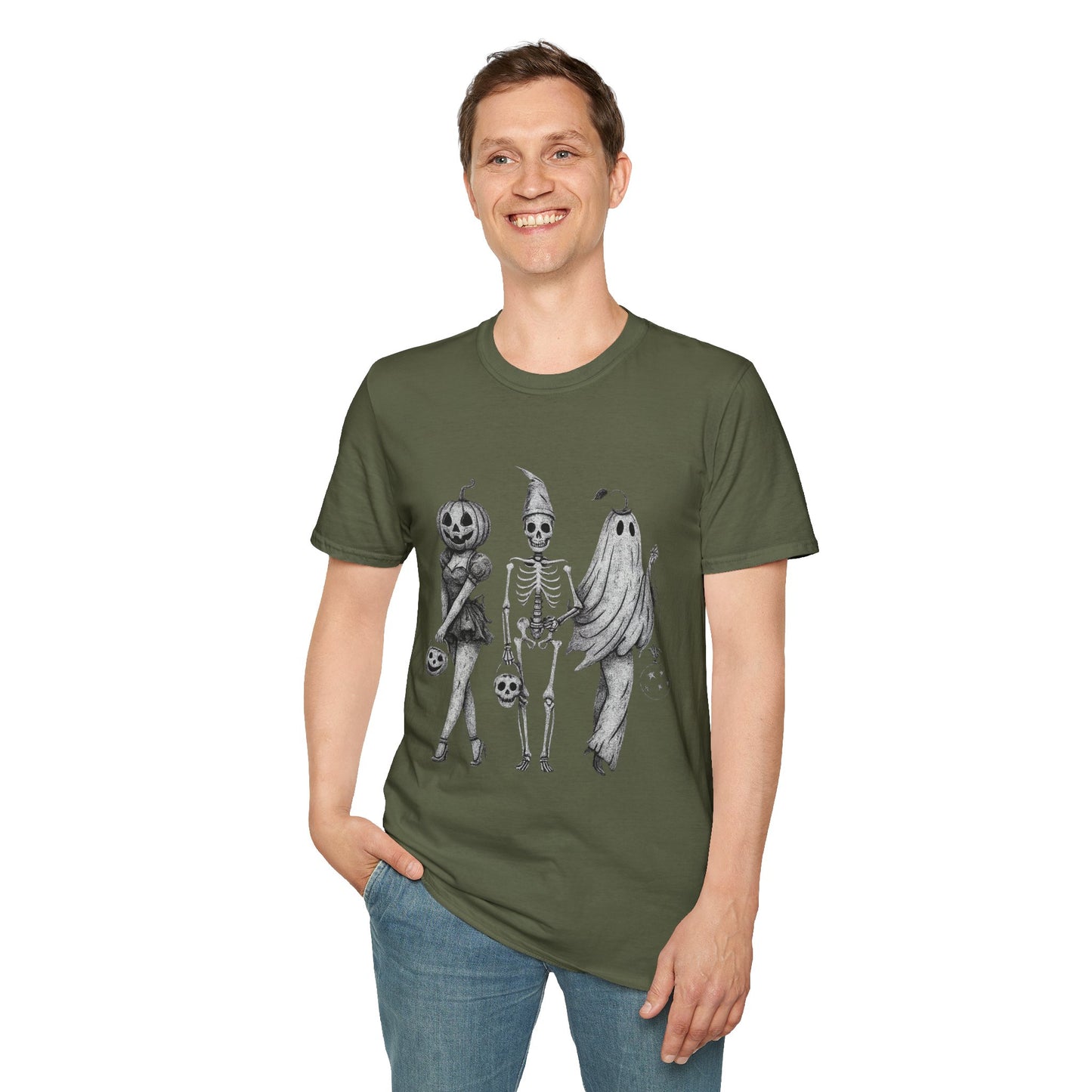 Halloween Graphic Tee, Unisex Softstyle T-Shirt, Spooky Season Shirt, Fall Fashion, Halloween Costume Top
