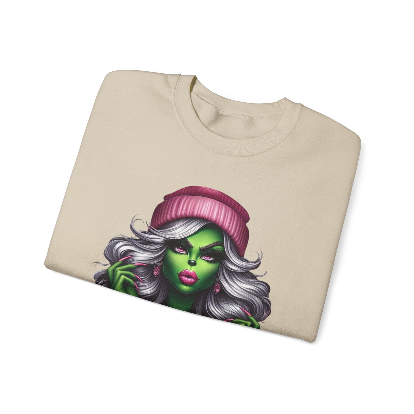 Witchy Glam Crewneck Sweatshirt – Green Glamour Girl Design