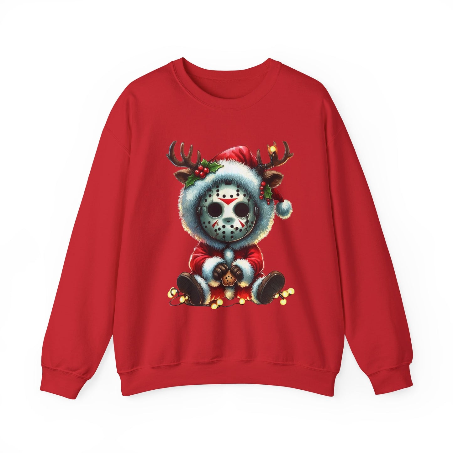 Christmas Jason Mask Sweatshirt — Cute Horror Holiday Crewneck