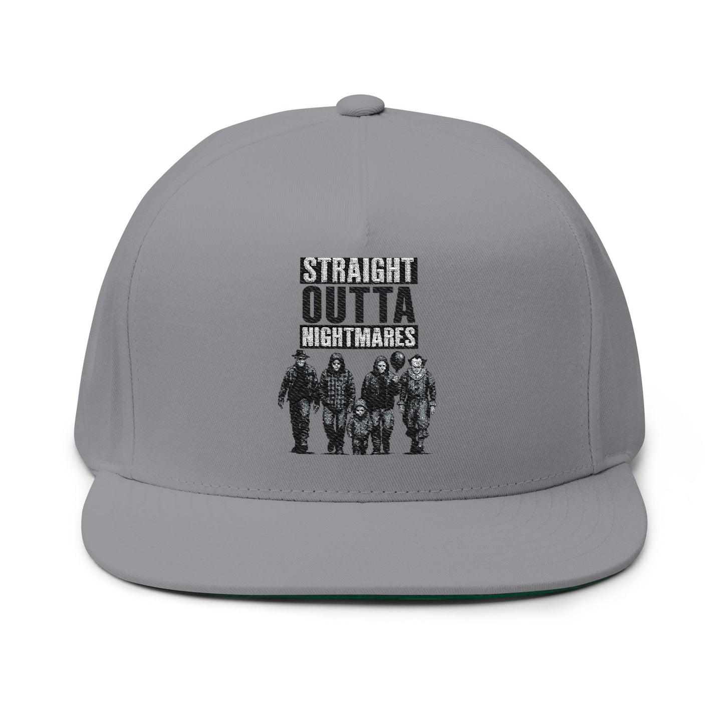 Straight Outta Nightmares Embroidered Flat Bill Cap | Stylish Snapback Hat for Horror Fans, Perfect Gift for Halloween, Unique Fashion [...]
