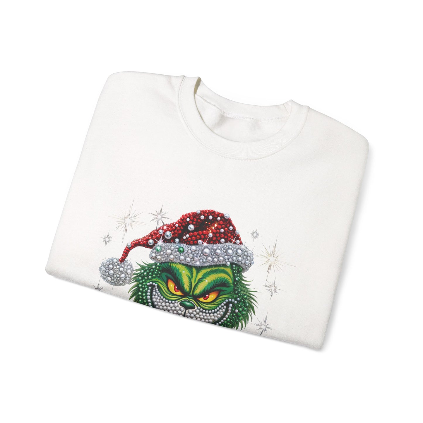 Grinchy Holiday Sweatshirt — Vintage Grinch Santa Crewneck