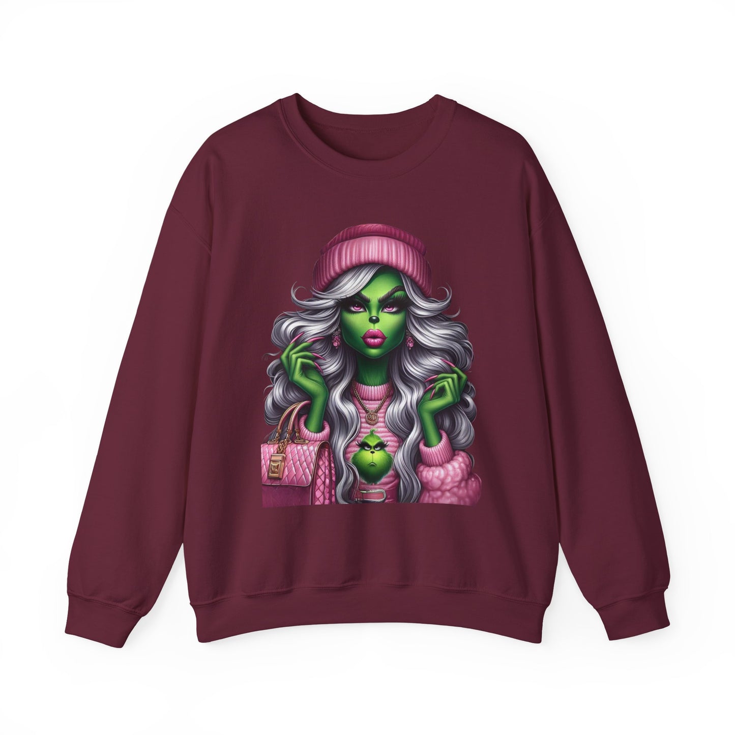 Witchy Glam Crewneck Sweatshirt – Green Glamour Girl Design