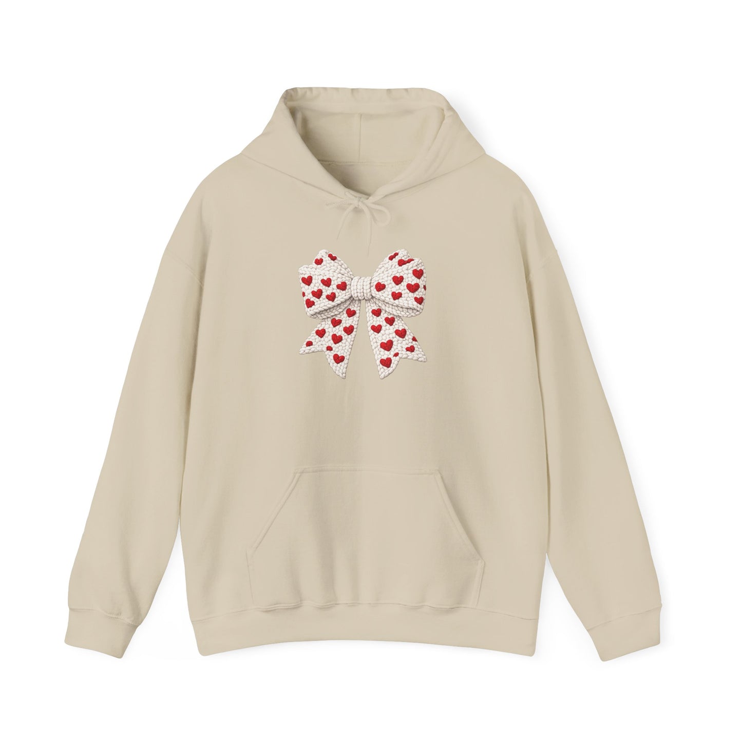 Valentine Heart Bow Hoodie — Cute Red Heart Ribbon Pullover